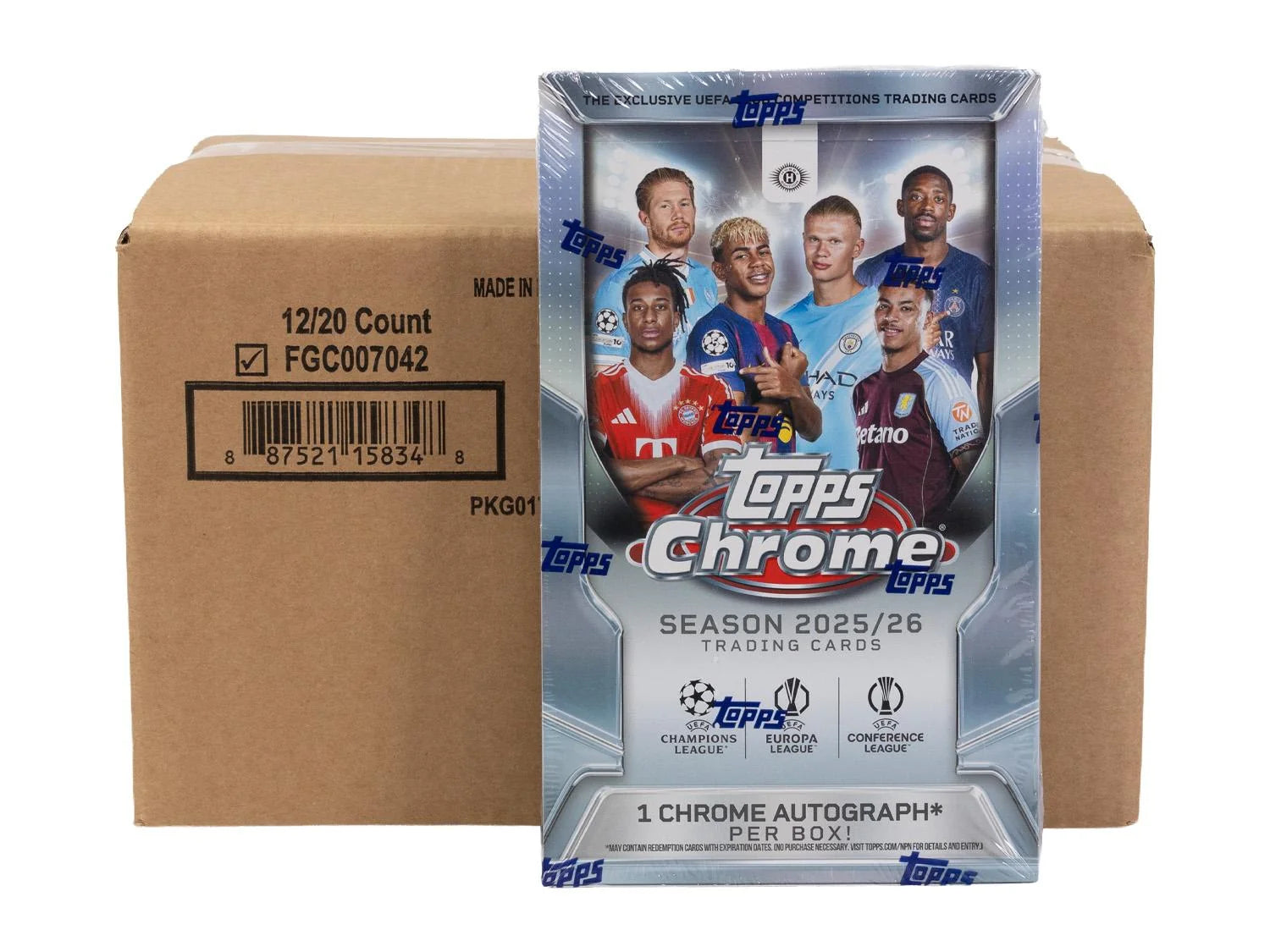 DRAFT - New 2025/26 Topps Chrome UEFA Club Competitions Soccer Hobby 12-Box Case