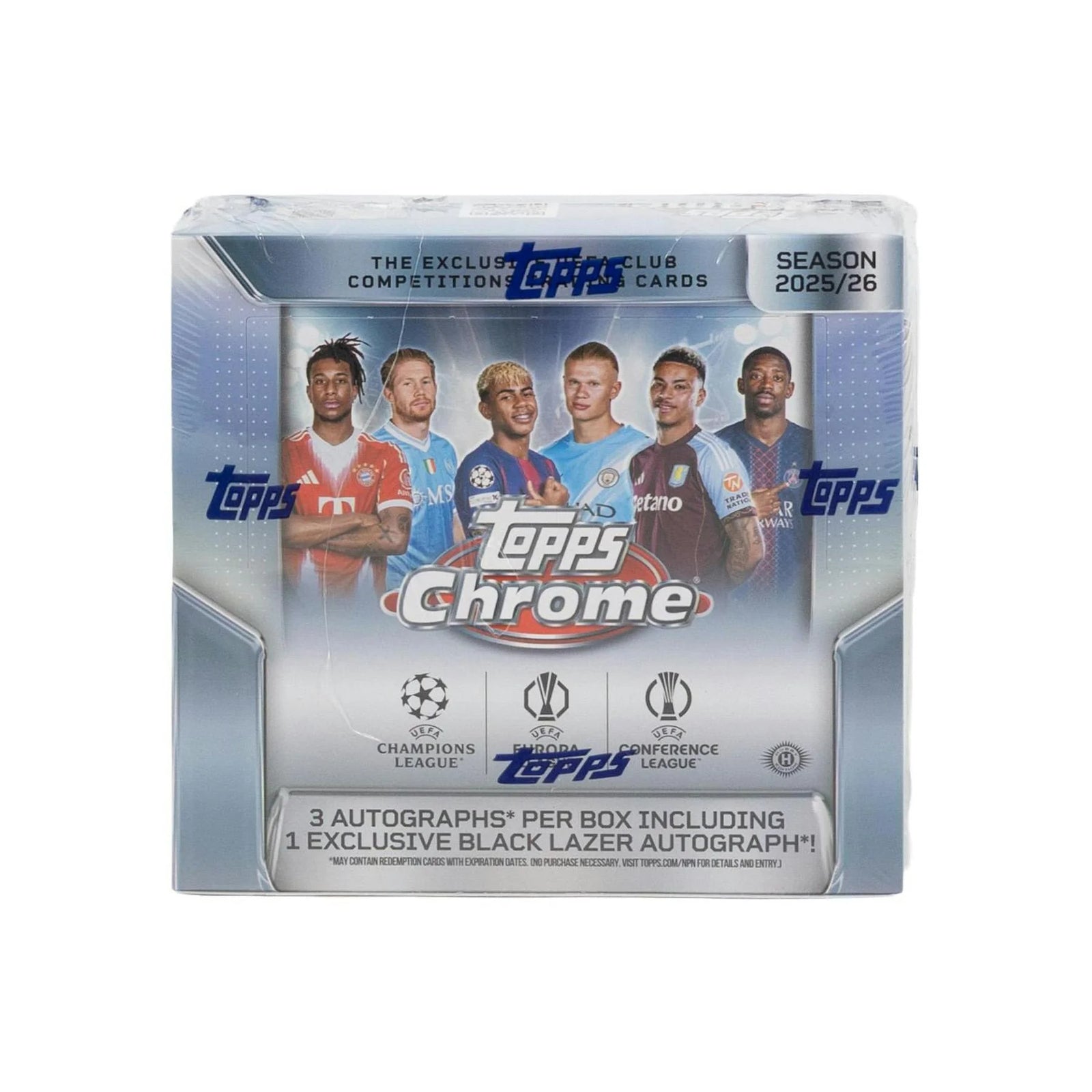 DRAFT - New 2025/26 Topps Chrome UEFA Club Competitions Soccer Hobby Jumbo 8-Box Case