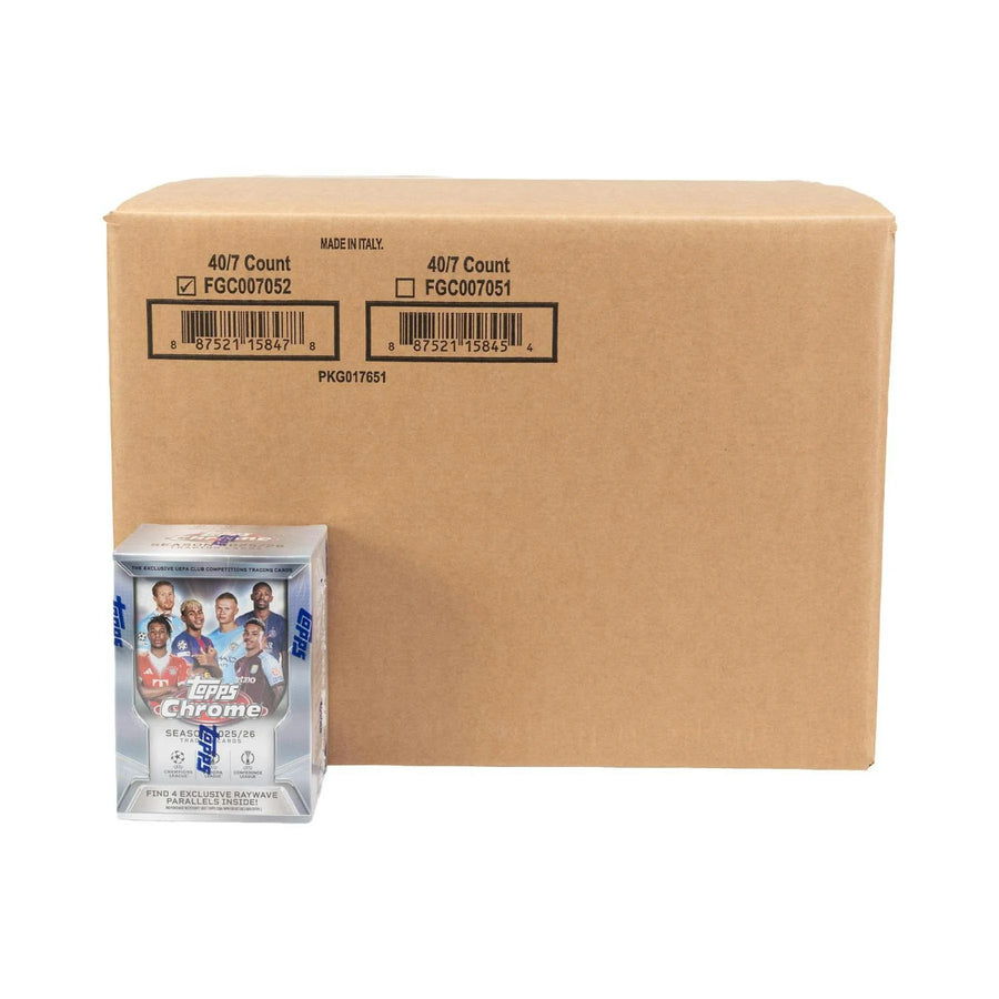 DRAFT - New 2025/26 Topps Chrome UEFA Club Competitions Soccer Blaster 40-Box Case