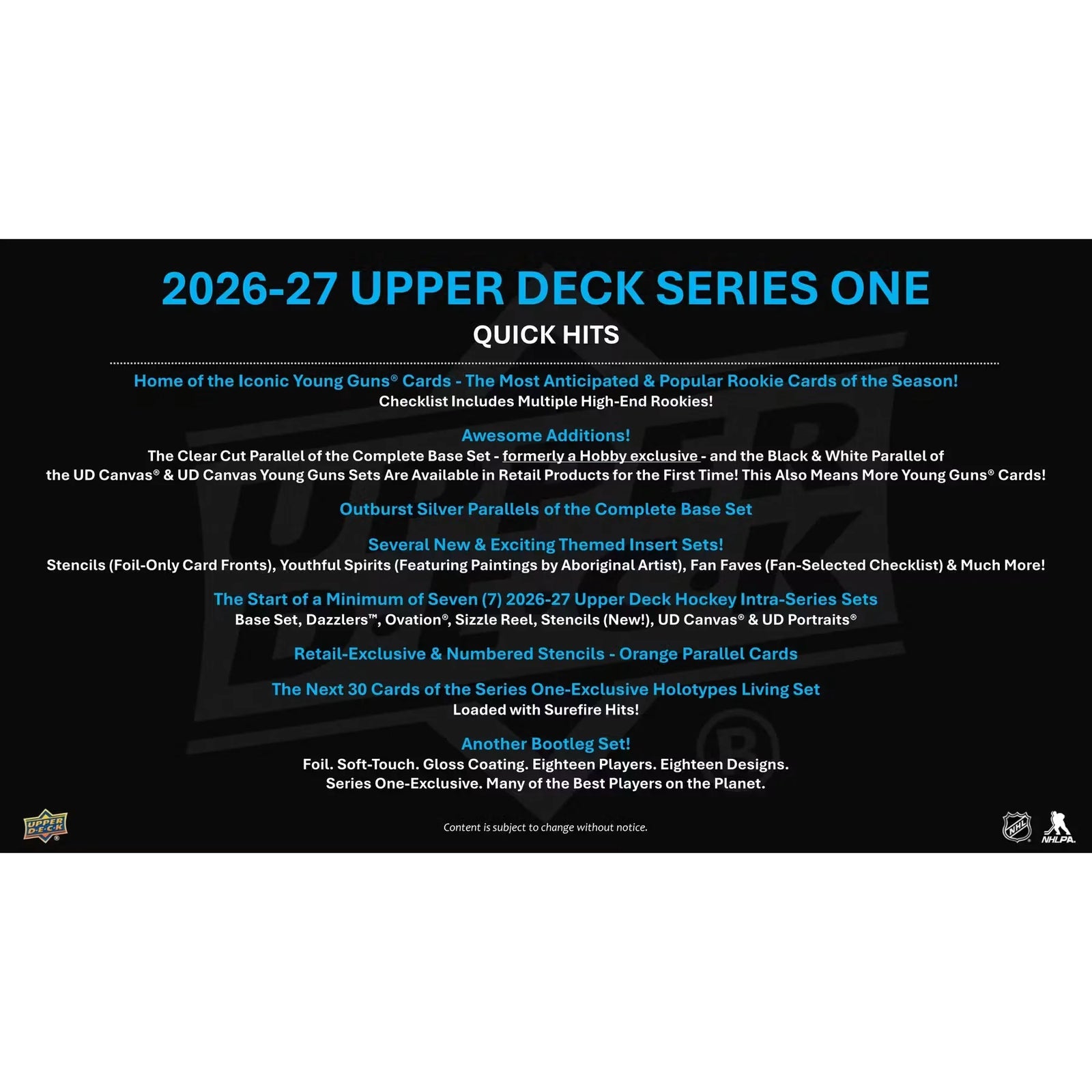 2026-27 Upper Deck Series 1 Hockey Blaster 20-Box Case | Presell (Ships Sealed Only)
