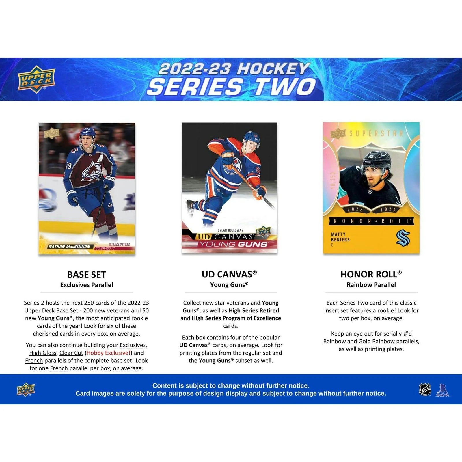DRAFT - Just In 2022/23 Upper Deck Series 2 Hockey Hobby Box