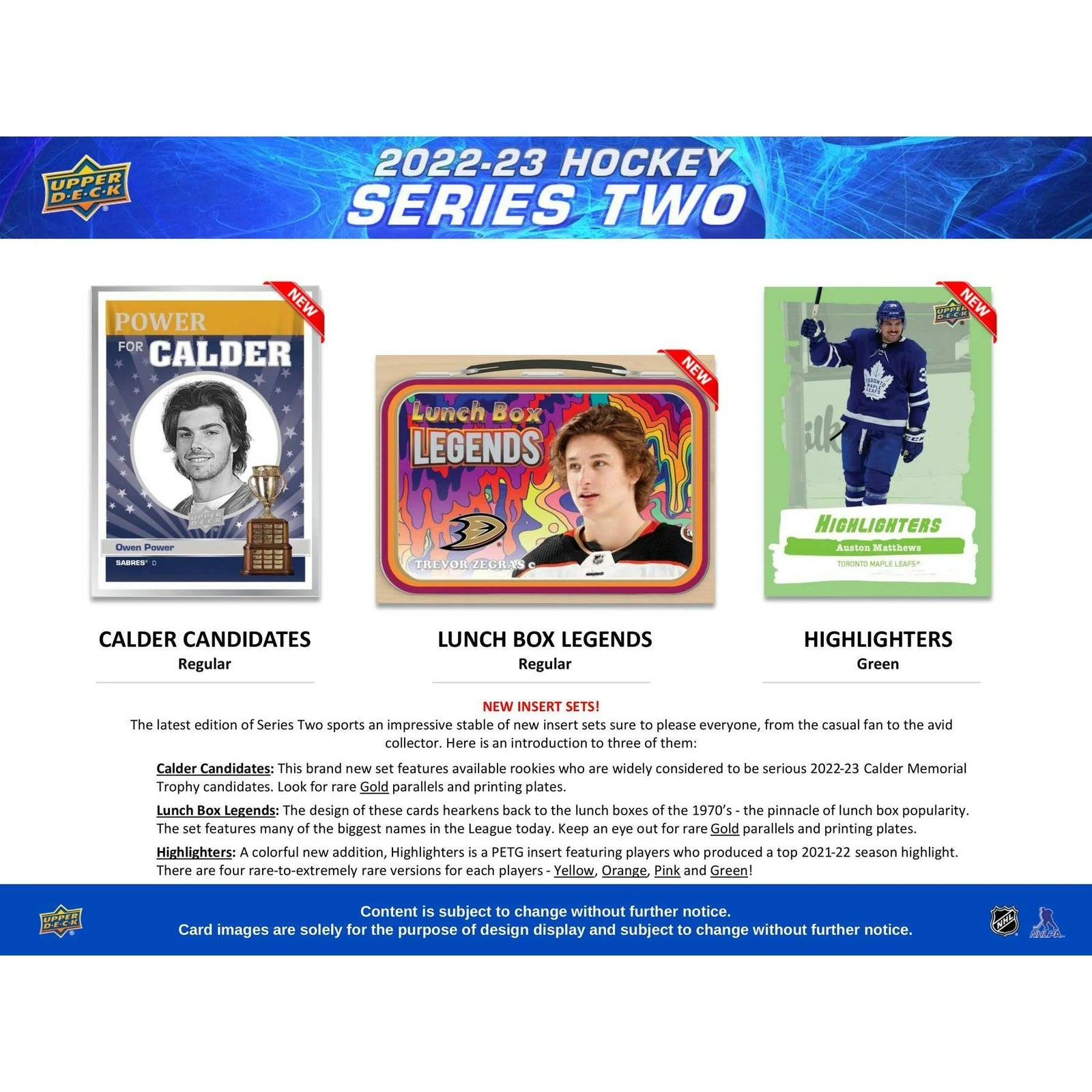 DRAFT - Just In 2022/23 Upper Deck Series 2 Hockey Hobby Box