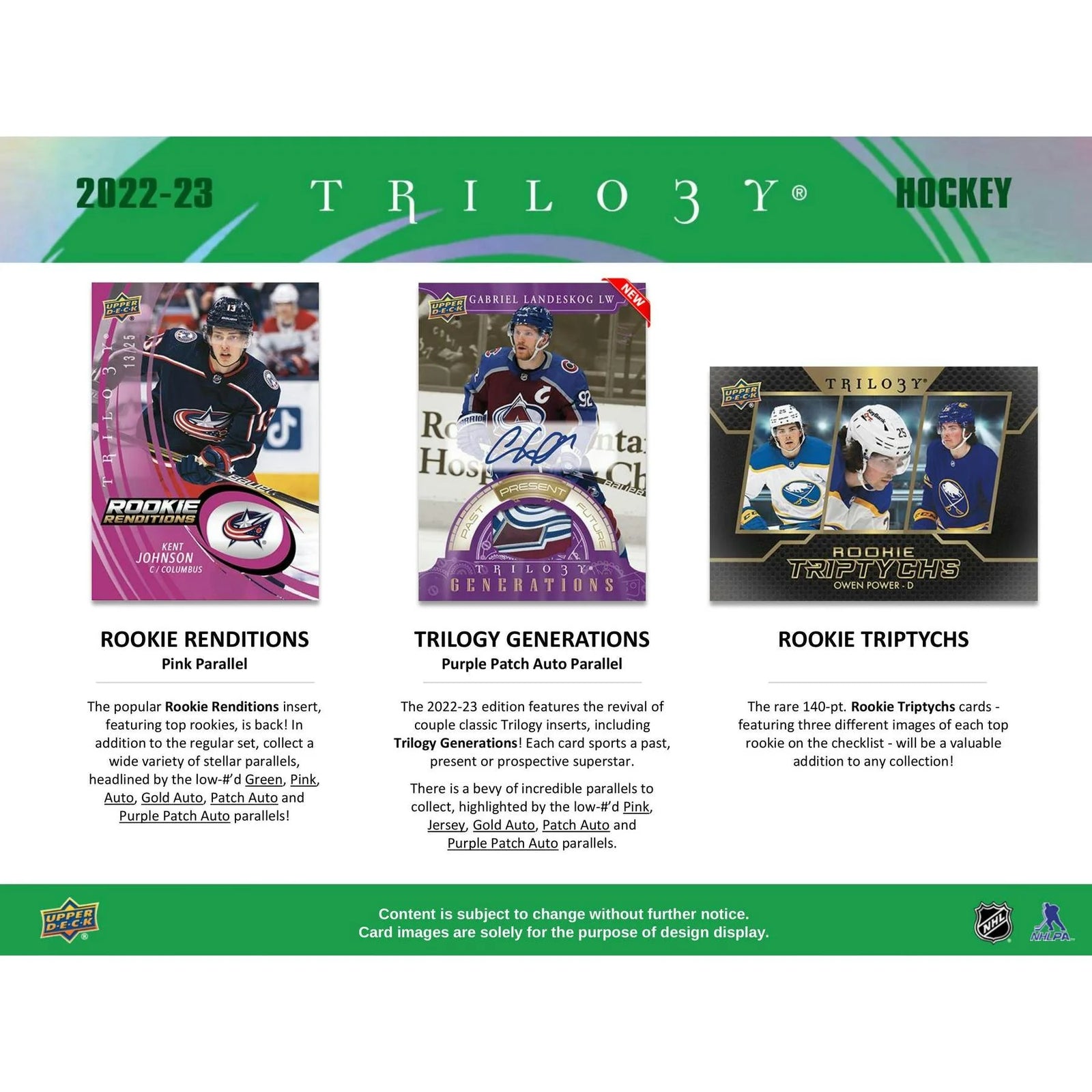 DRAFT - Just In 2022/23 Upper Deck Trilogy Hockey Hobby Box