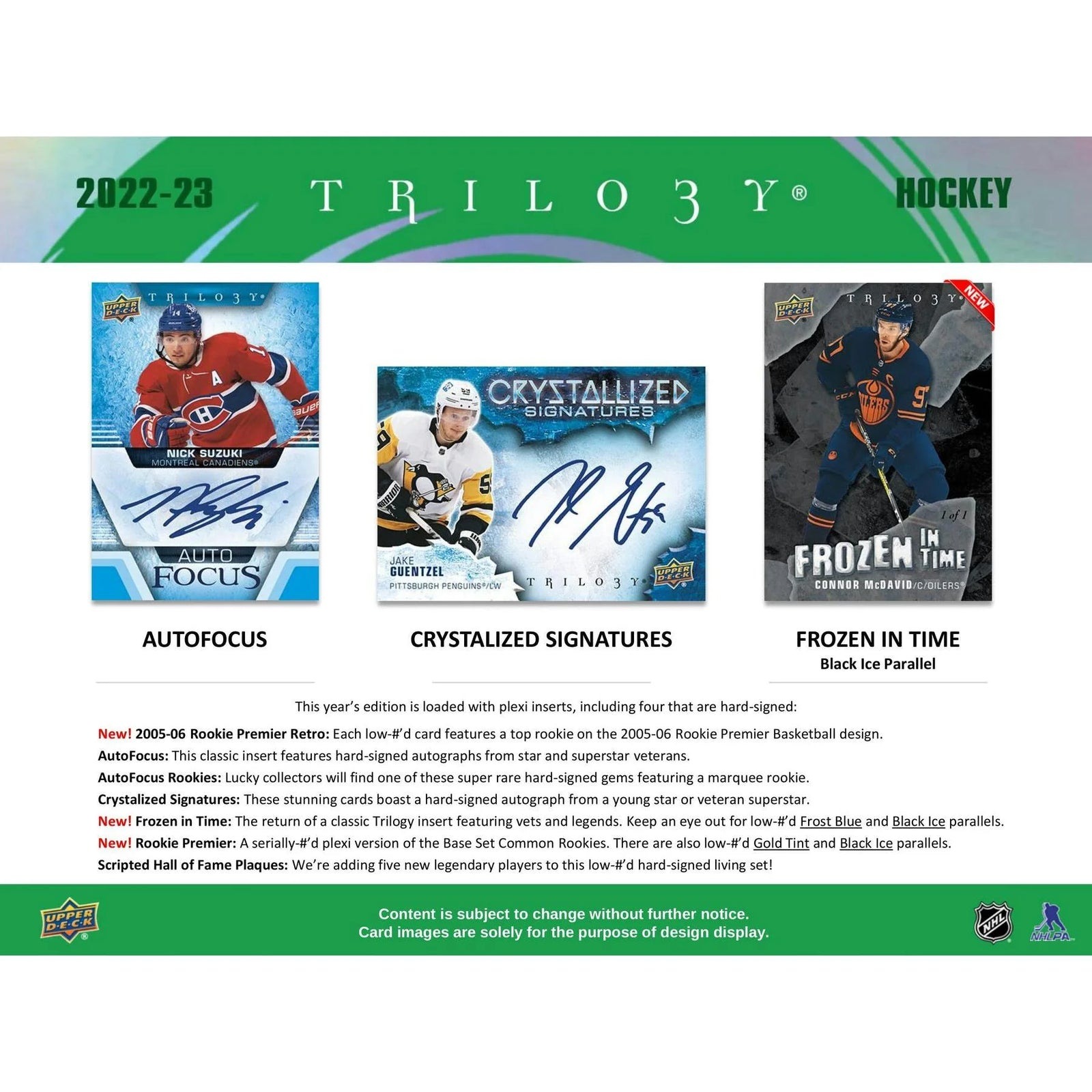 DRAFT - Just In 2022/23 Upper Deck Trilogy Hockey Hobby Box
