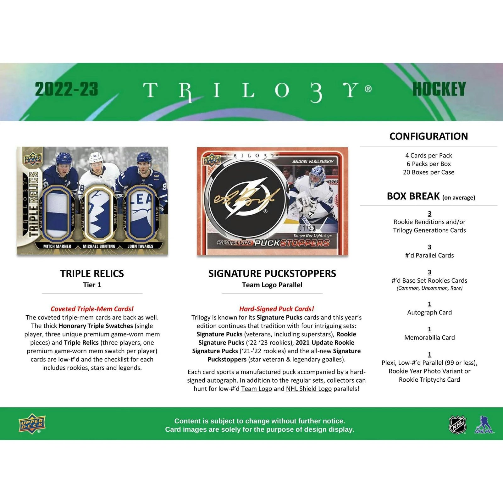 DRAFT - Just In 2022/23 Upper Deck Trilogy Hockey Hobby Box
