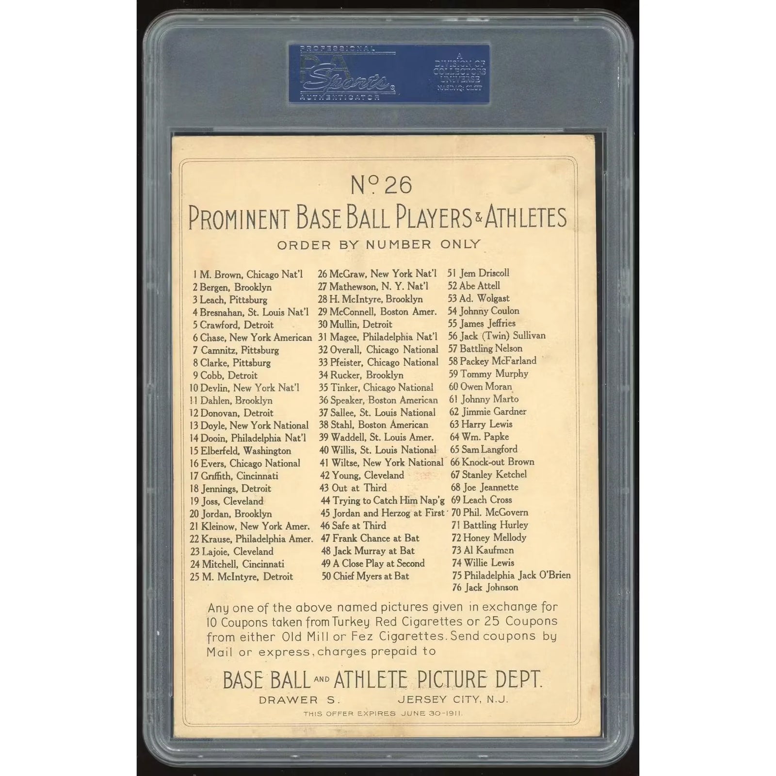 1911 T3 Turkey Red Cabinets #26 John McGraw | PSA 4