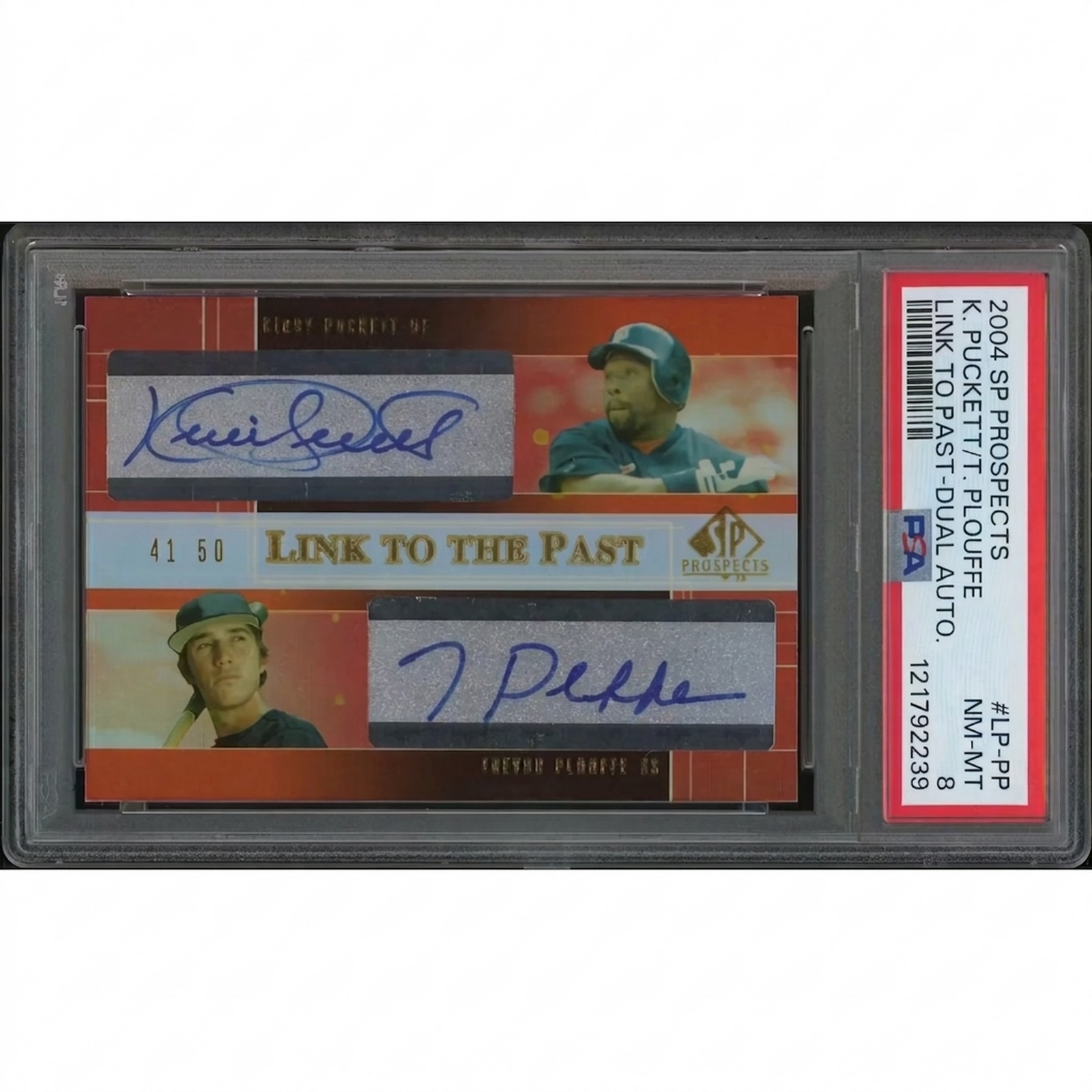 Kirby Puckett & Trevor Plouffe Signed 2004 Upper Deck SP Prospects #41 Card | PSA 8