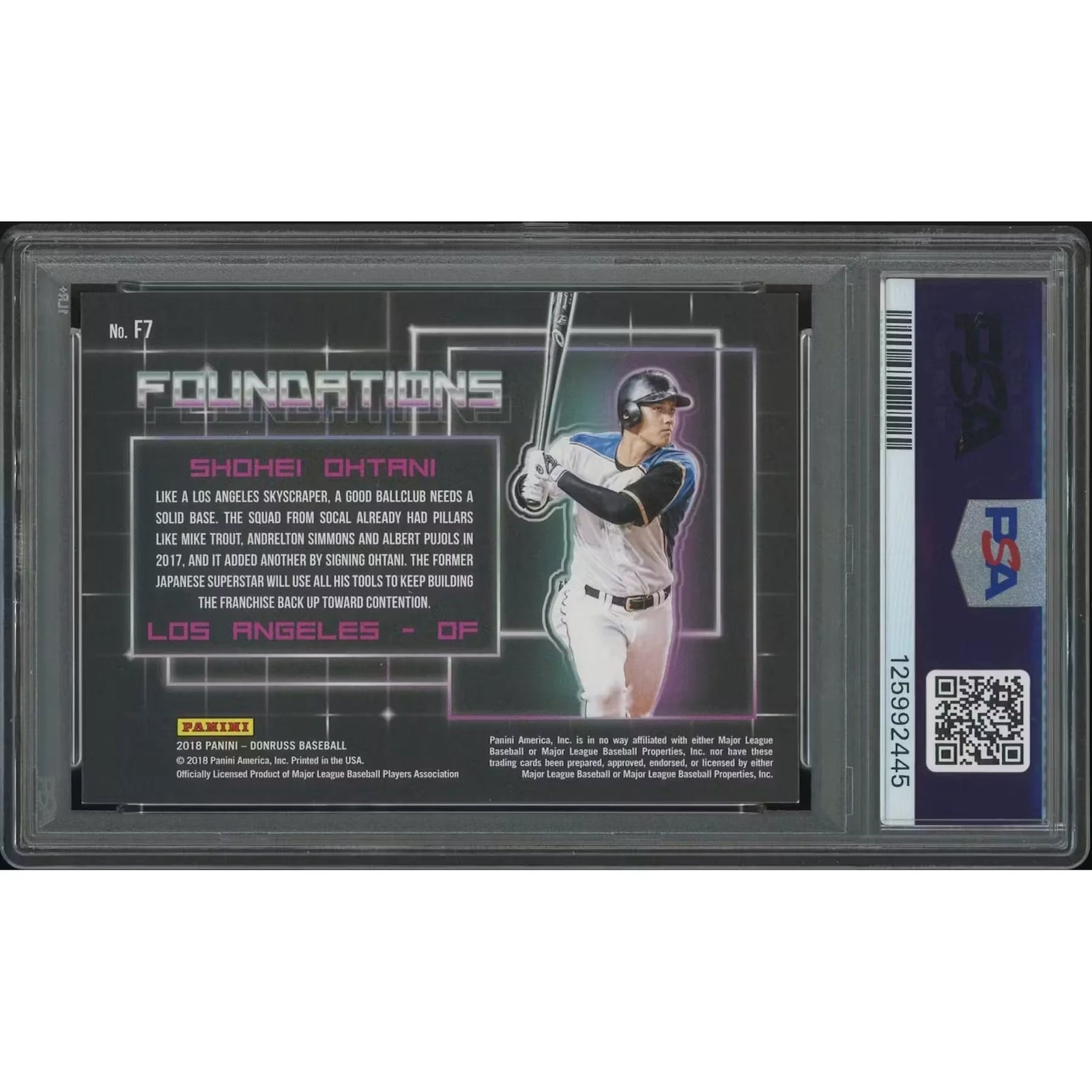 Shohei Ohtani 2018 Donruss Foundations Rookie Card | PSA 8 NM-MT #214/249