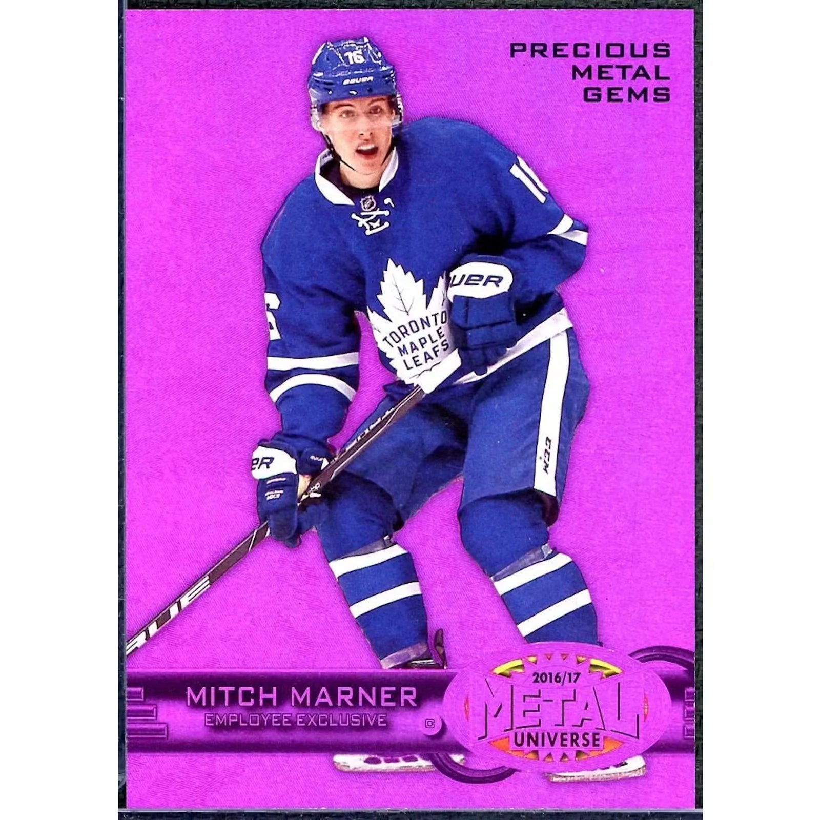Mitch Marner Signed 2016-17 Upper Deck Metal Universe Precious Metal Gems Rookie Card |/1