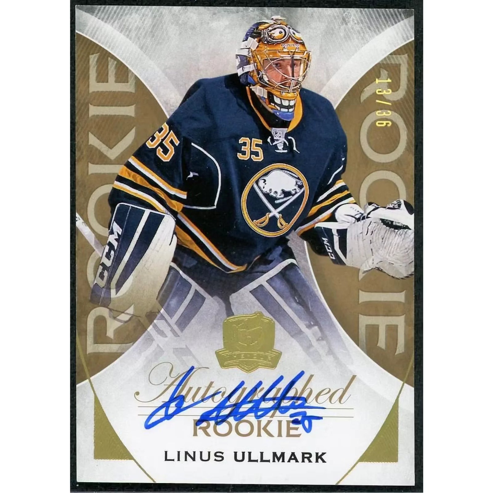 Linus Ullmark Signed 2015-16 The Cup Rookie Card | Gold/36