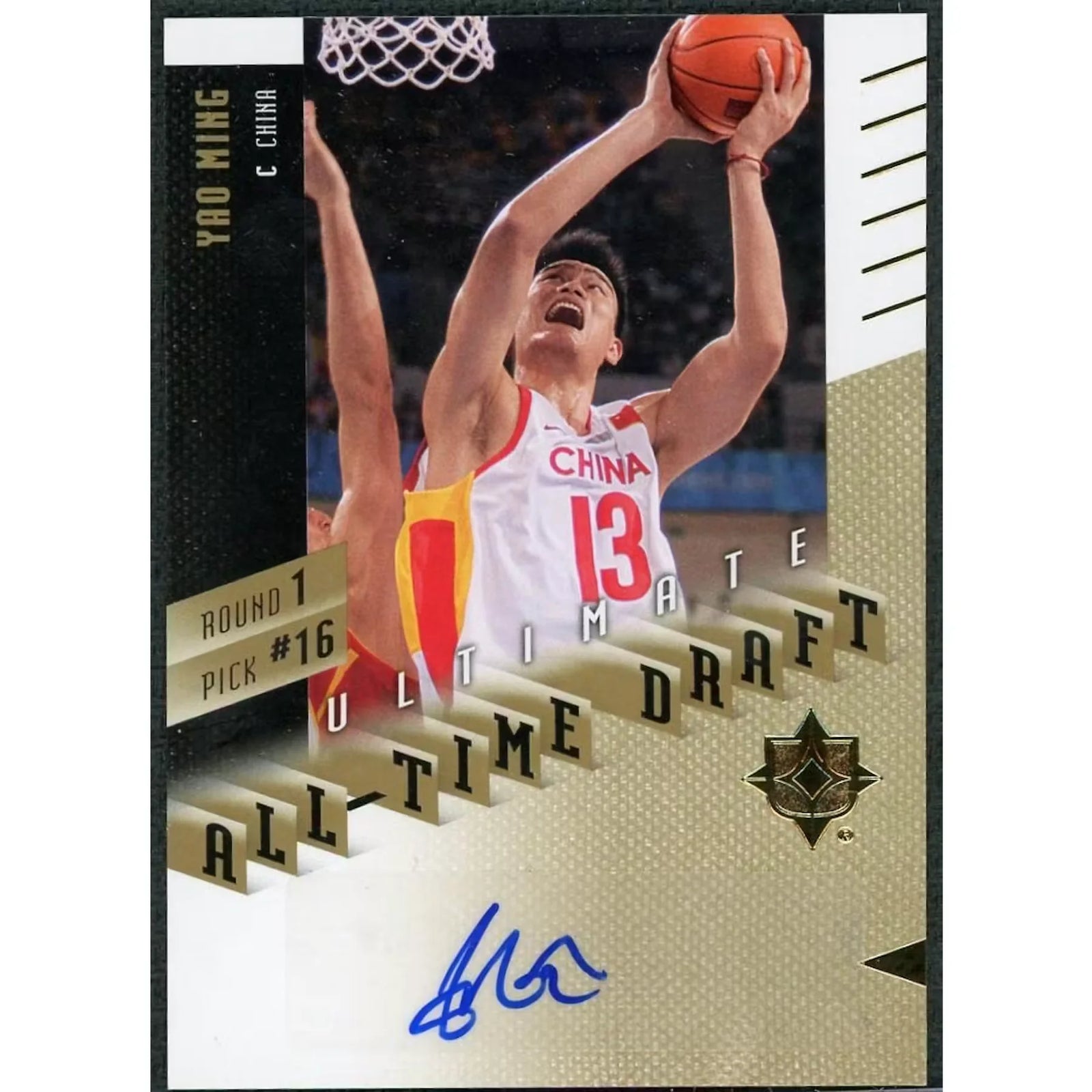Yao Ming Signed 2010 Ultimate All-Time Draft Card | Autographed