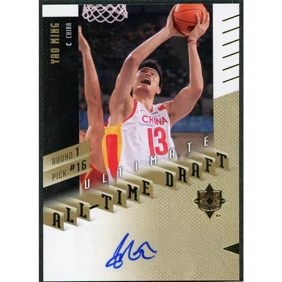 Yao Ming Signed 2010 Ultimate All-Time Draft Card | Autographed