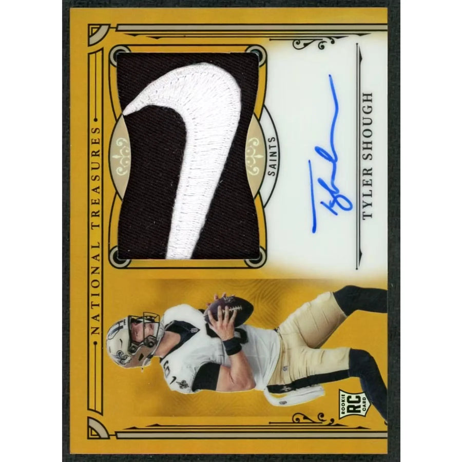 Tyler Shough Signed 2025 National Treasures Rookie Patch Card | Gold/10
