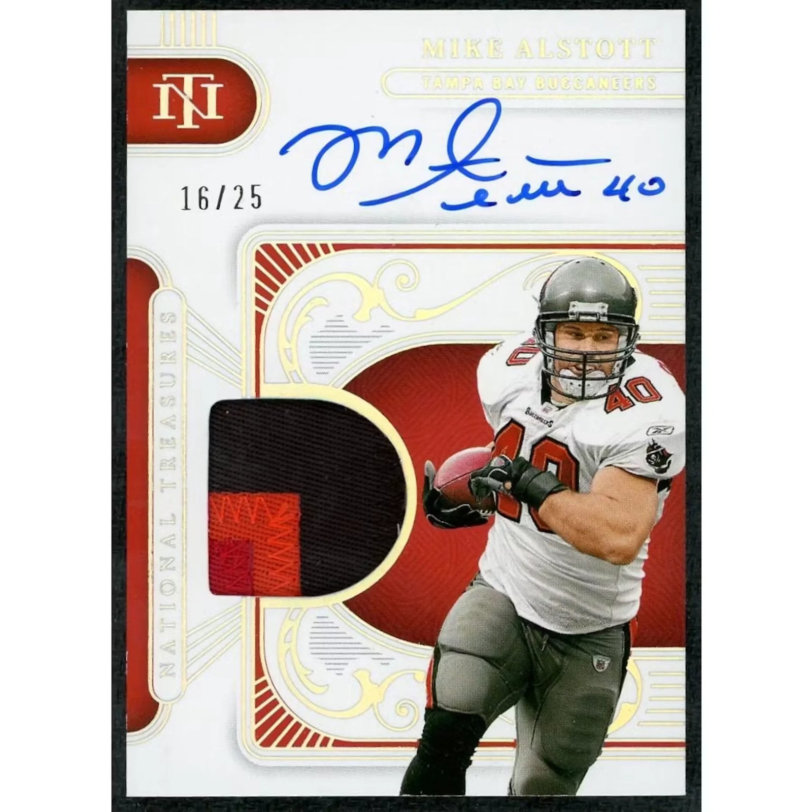 Mike Alstott 2025 National Treasures Patch Auto Card |/25