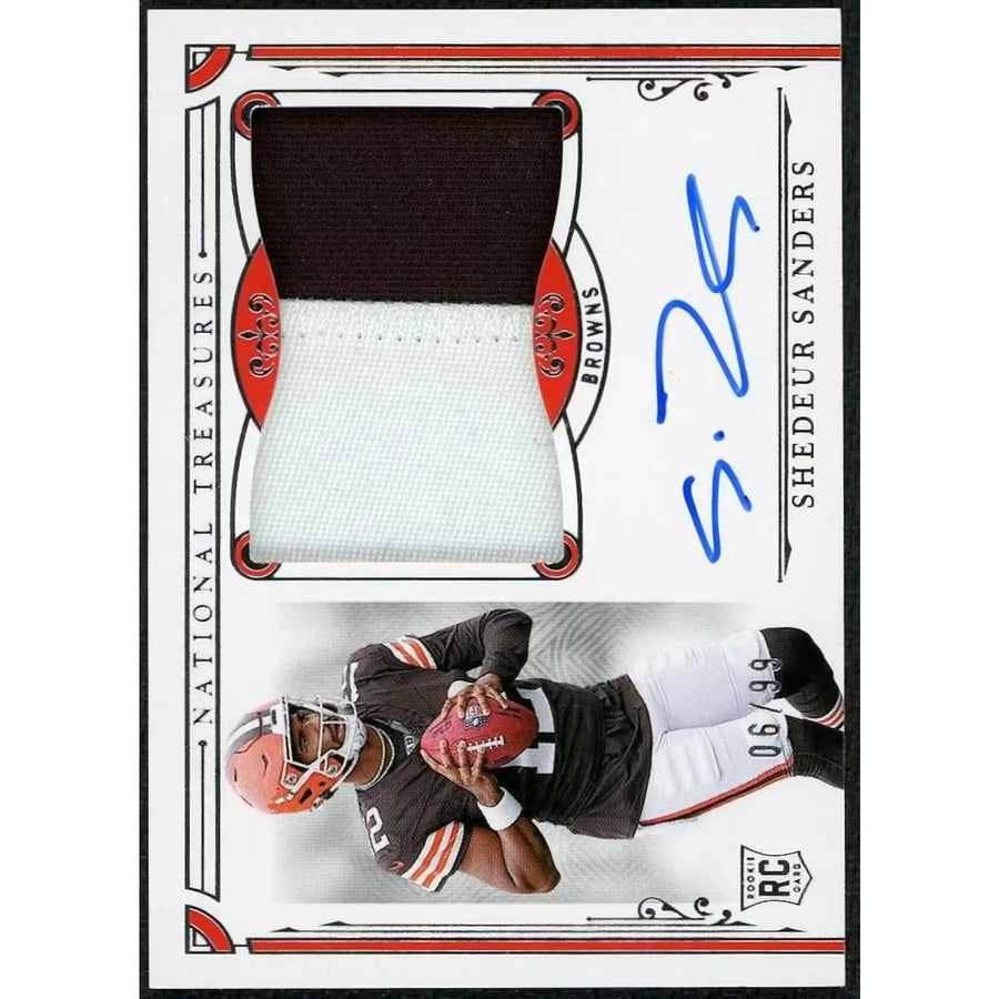 Shedeur Sanders Signed 2025 National Treasures Rookie Patch Auto |/99