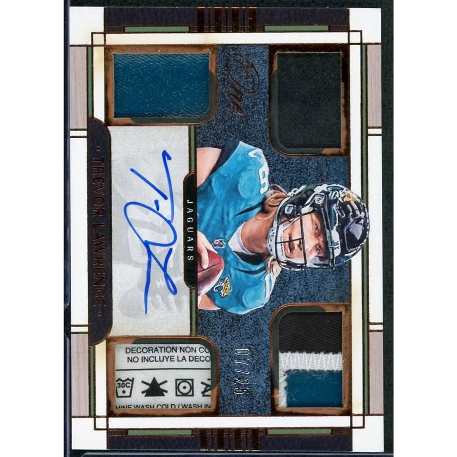 Trevor Lawrence Signed 2023 Panini One Card | Quad Patch Auto/25