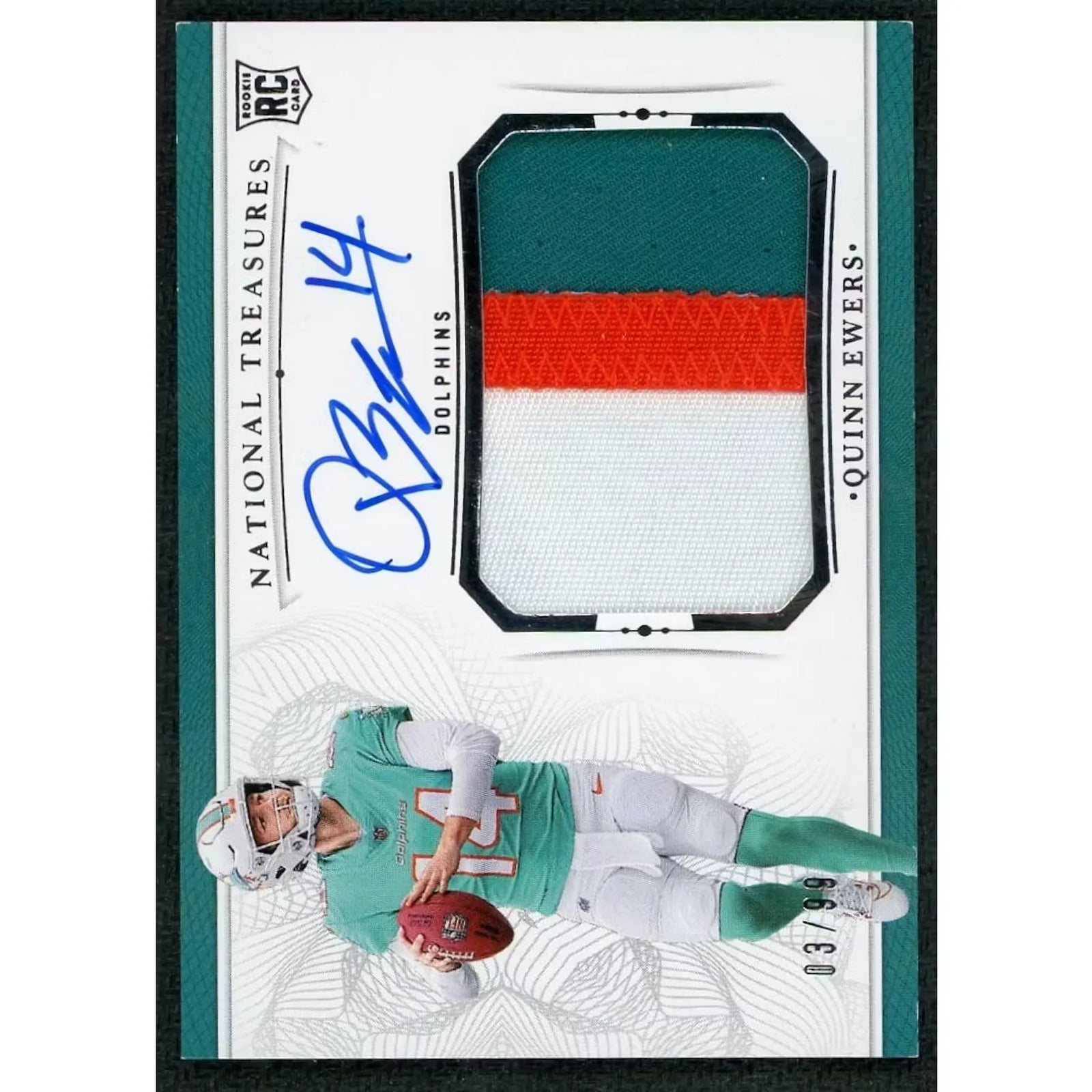 Quinn Ewers Signed 2025 National Treasures Rookie Patch Auto |/99