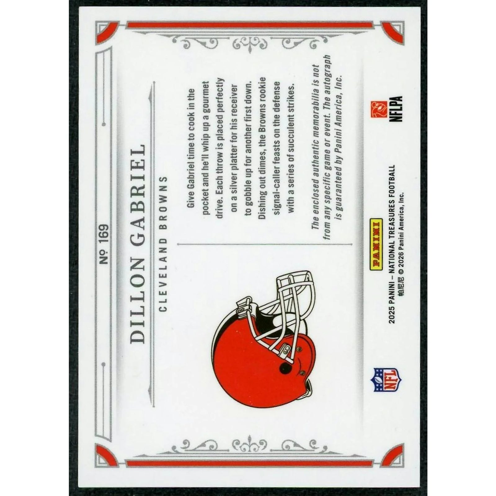 Dillon Gabriel 2025 National Treasures Rookie Patch Auto |/49