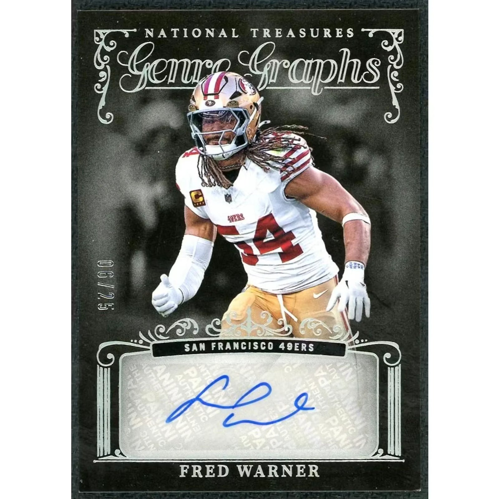 Fred Warner 2025 National Treasures Genre Graphs Card | Limited/25