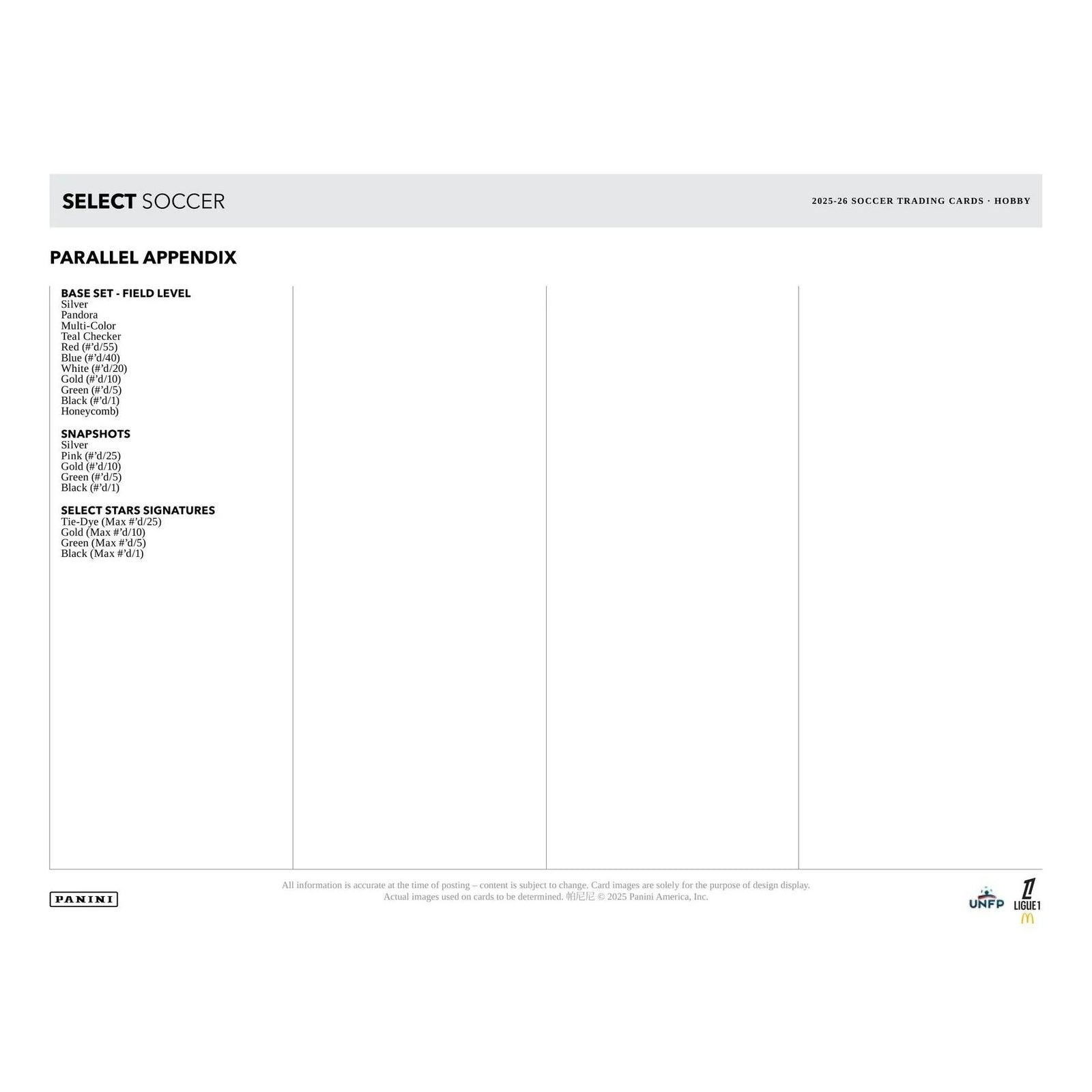 DRAFT - Presell 2025/26 Panini Select Ligue 1 Soccer H2 12-Box Case (Presell) Releases Jun. 5th, 2026