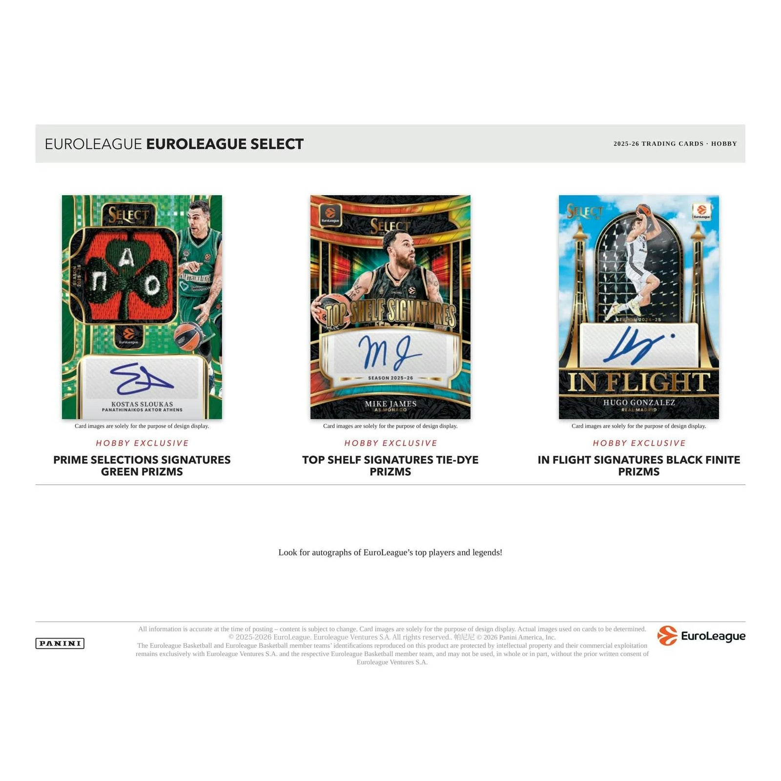DRAFT - New 2025/26 Panini Select EuroLeague Basketball Hobby 12-Box Case