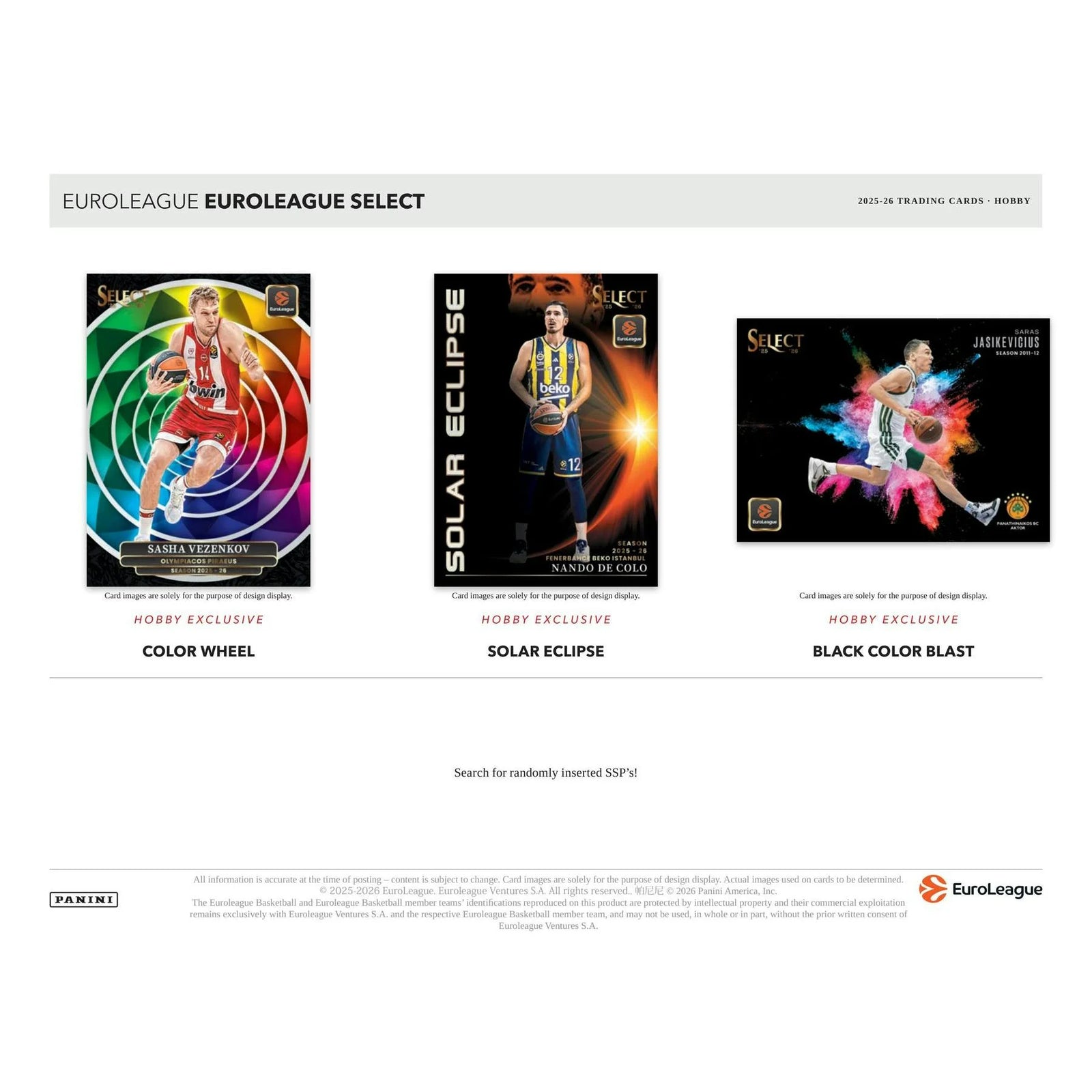 DRAFT - New 2025/26 Panini Select EuroLeague Basketball Hobby 12-Box Case