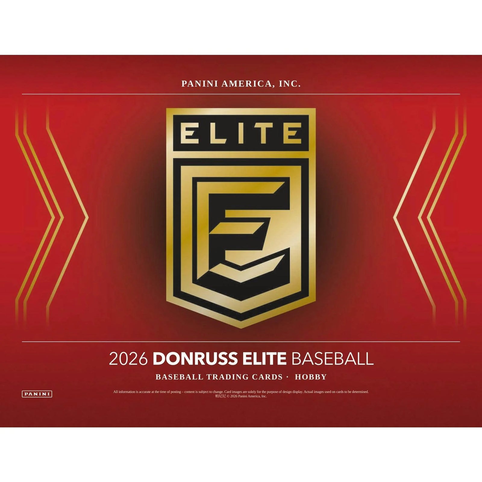 DRAFT - Presell 2026 Panini Donruss Elite Baseball Hobby Box (Presell) Releases Jun. 17th, 2026
