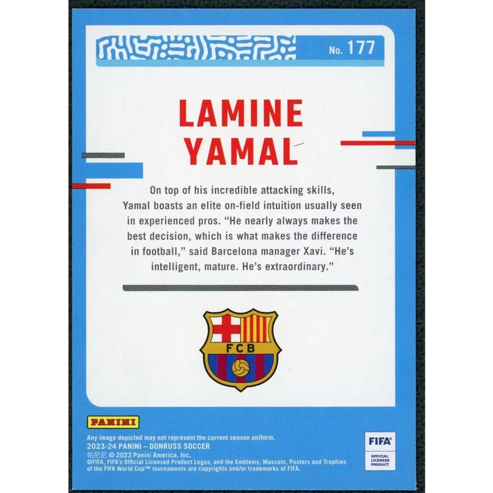 Lamine Yamal 2023-24 Panini Donruss Diamond Rated Rookie #177