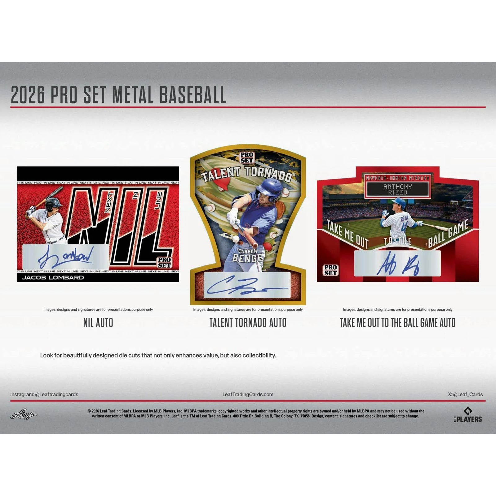 DRAFT - New 2026 Leaf Pro Set Metal Baseball Hobby Jumbo 8-Box Case