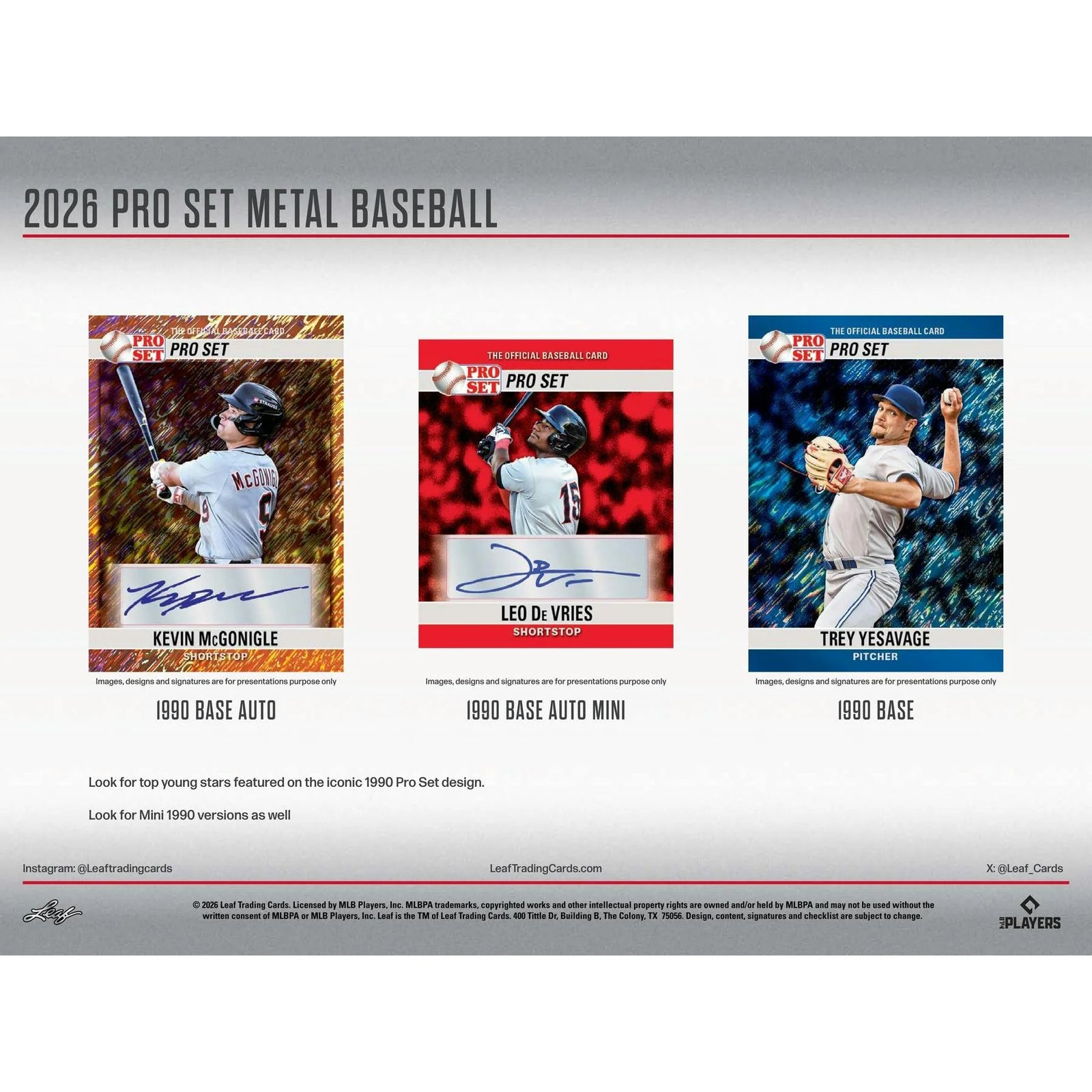 DRAFT - New 2026 Leaf Pro Set Metal Baseball Hobby Jumbo 8-Box Case