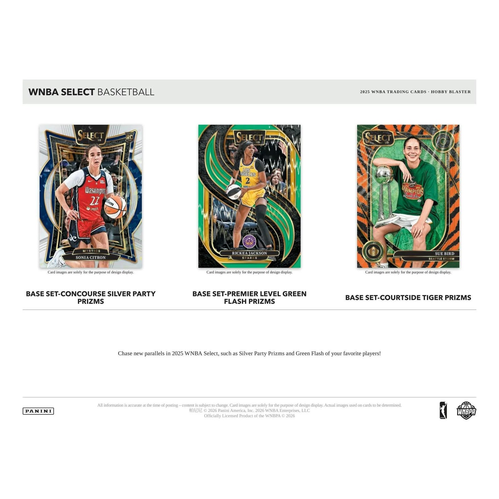 DRAFT - Presell 2025 Panini Select WNBA Basketball Blaster Hobby 20-Box Case (Presell) Releases May. 25th, 2026
