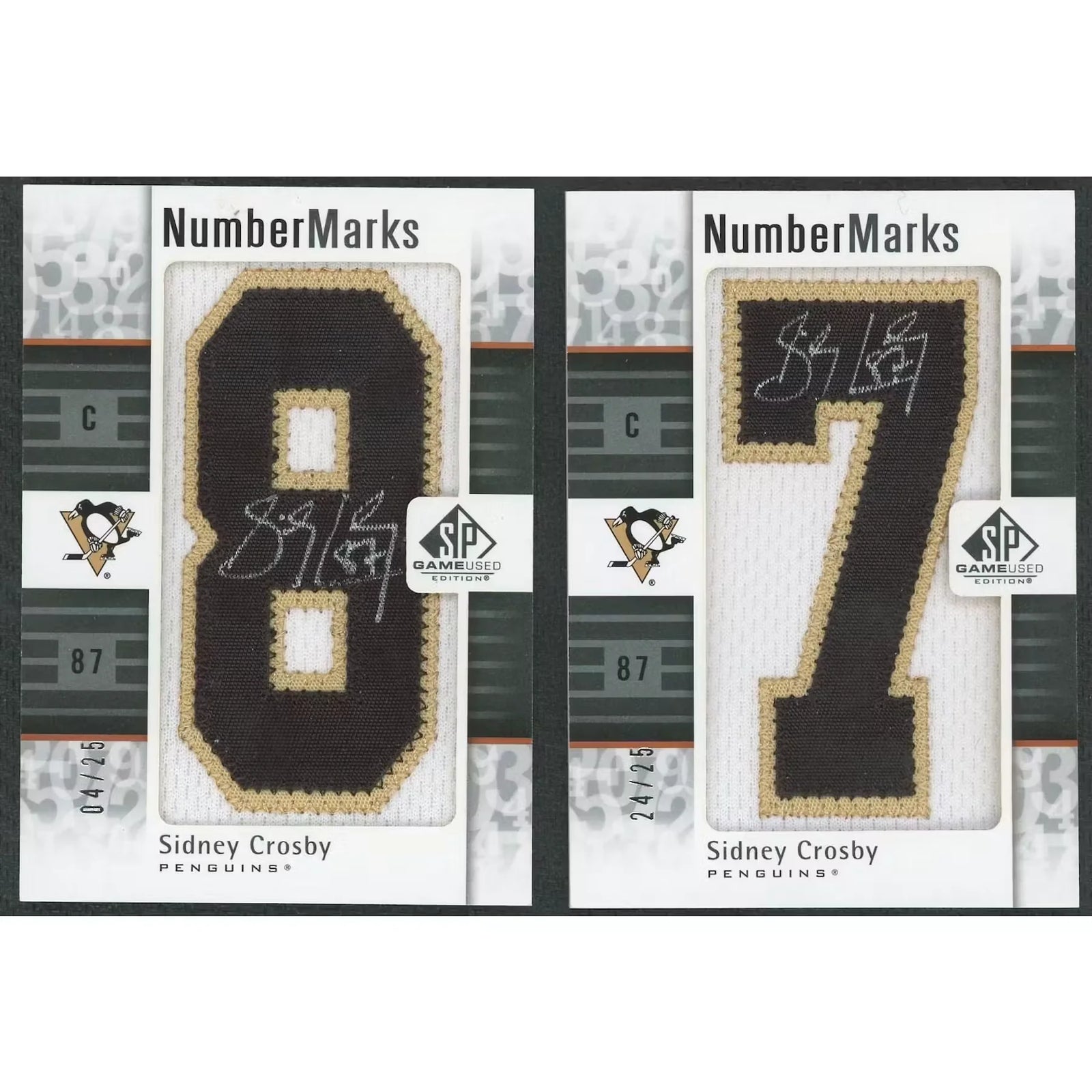 Sidney Crosby Signed 2011-12 Upper Deck SP Game Used Number Marks Card |/25