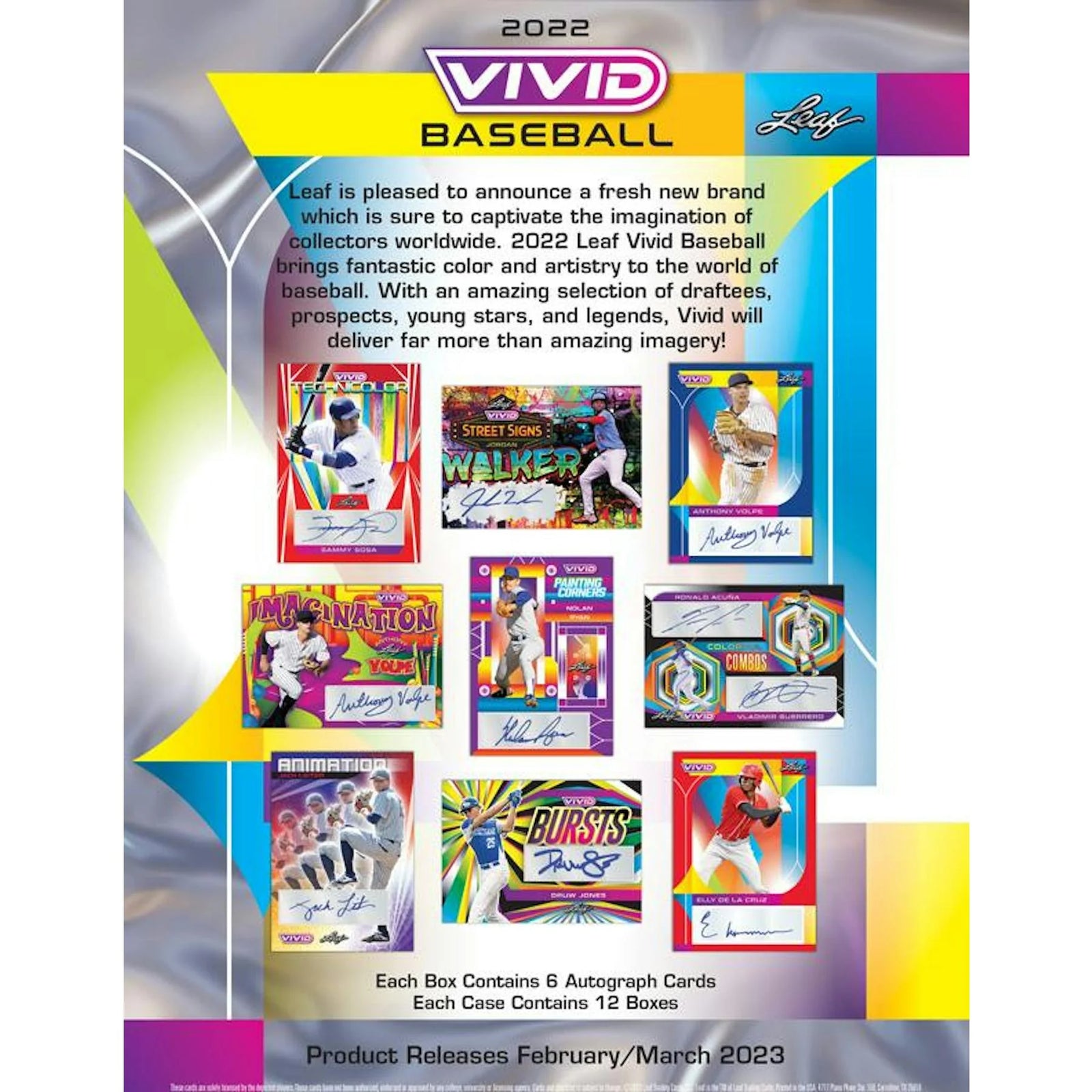 DRAFT - Just In 2022 Leaf Vivid Baseball Hobby Box (Reed Buy)