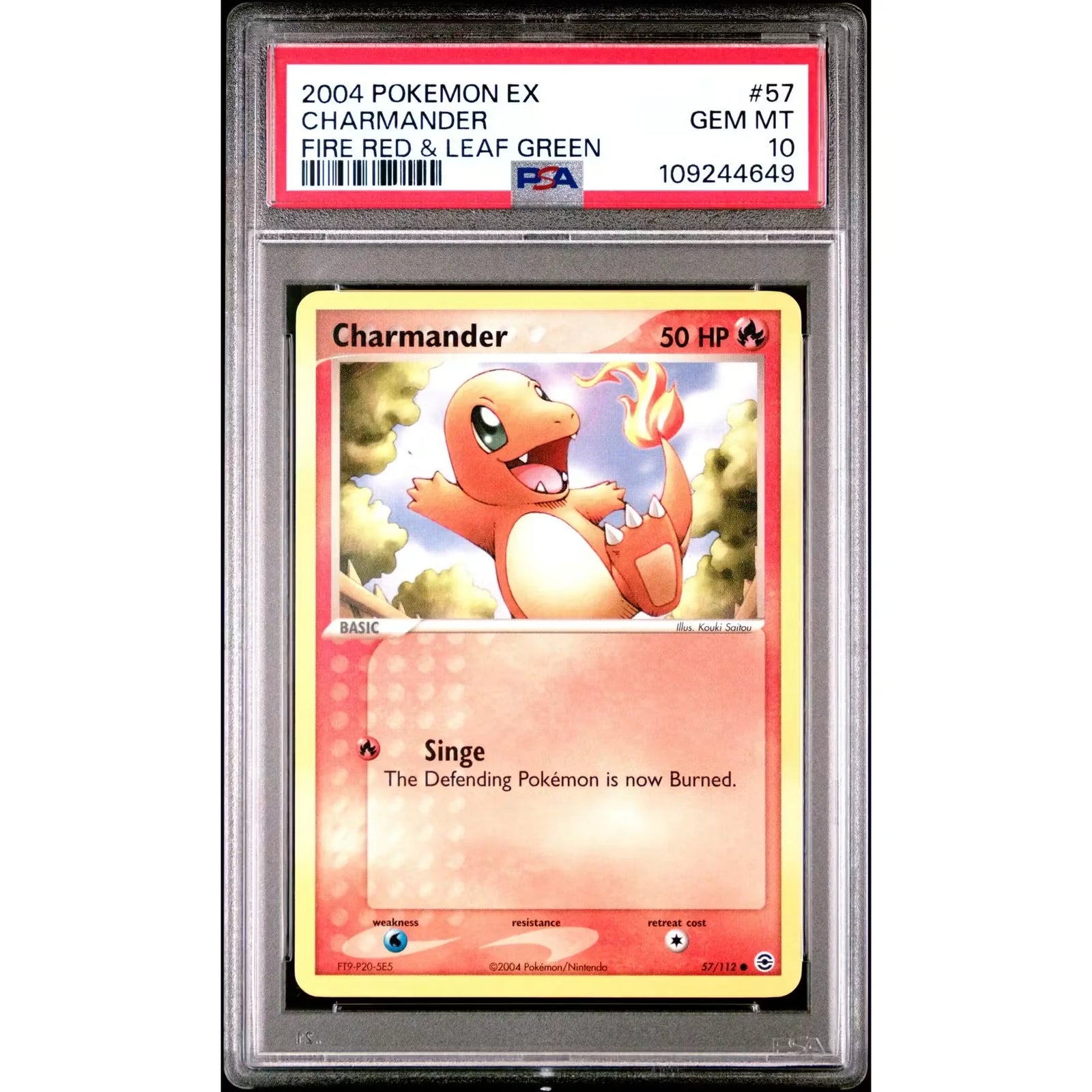 Charmander 57/112 PSA 10 GEM MINT | Pokemon EX Fire Red & Leaf Green