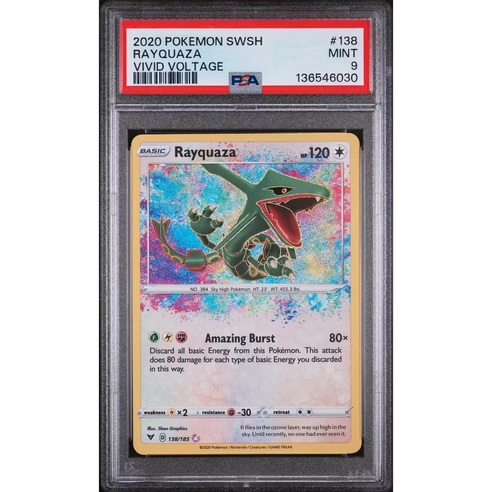 Pokemon Rayquaza 138/185 PSA 9 | Vivid Voltage Amazing Rare