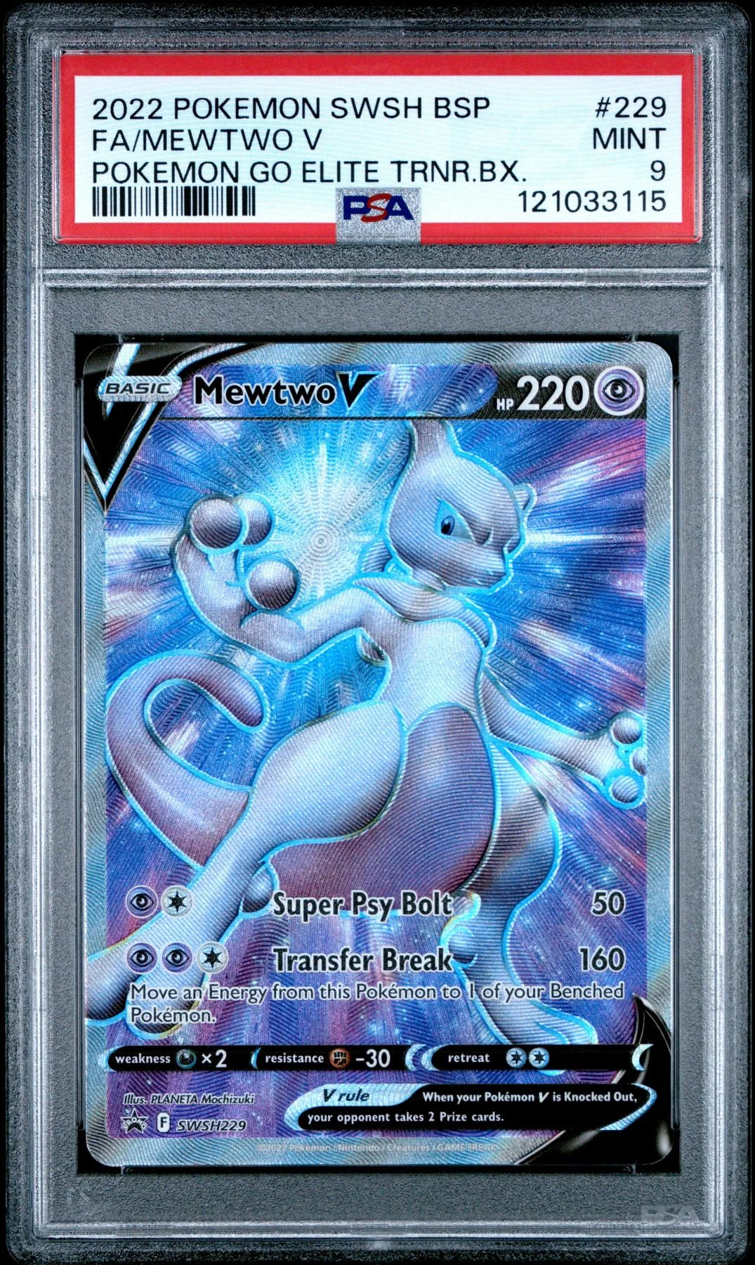 DRAFT - Mewtwo V Pokemon Go Card | PSA 9 Graded SWSH229