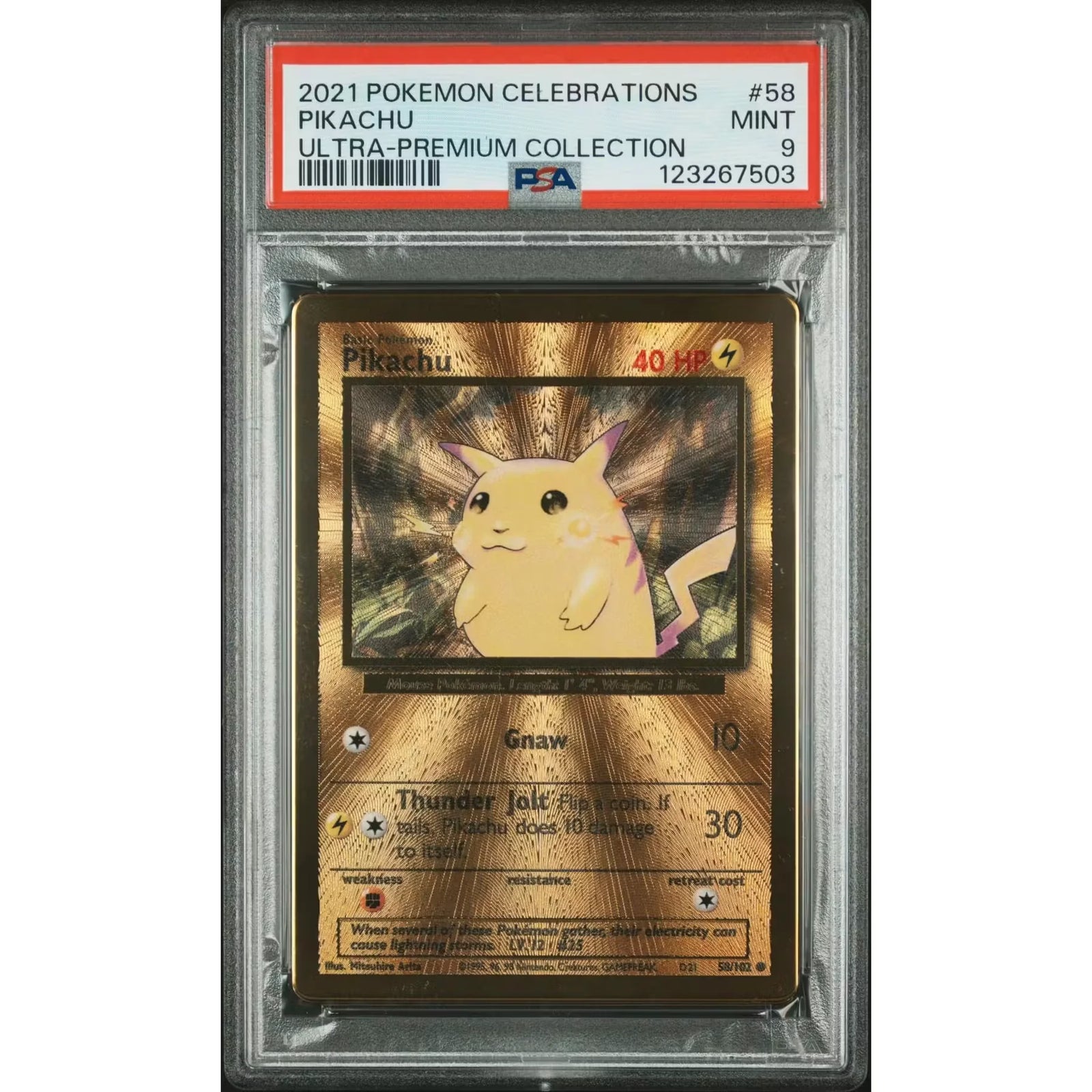 Pokemon Celebrations Metal Pikachu 58/102 | PSA 9