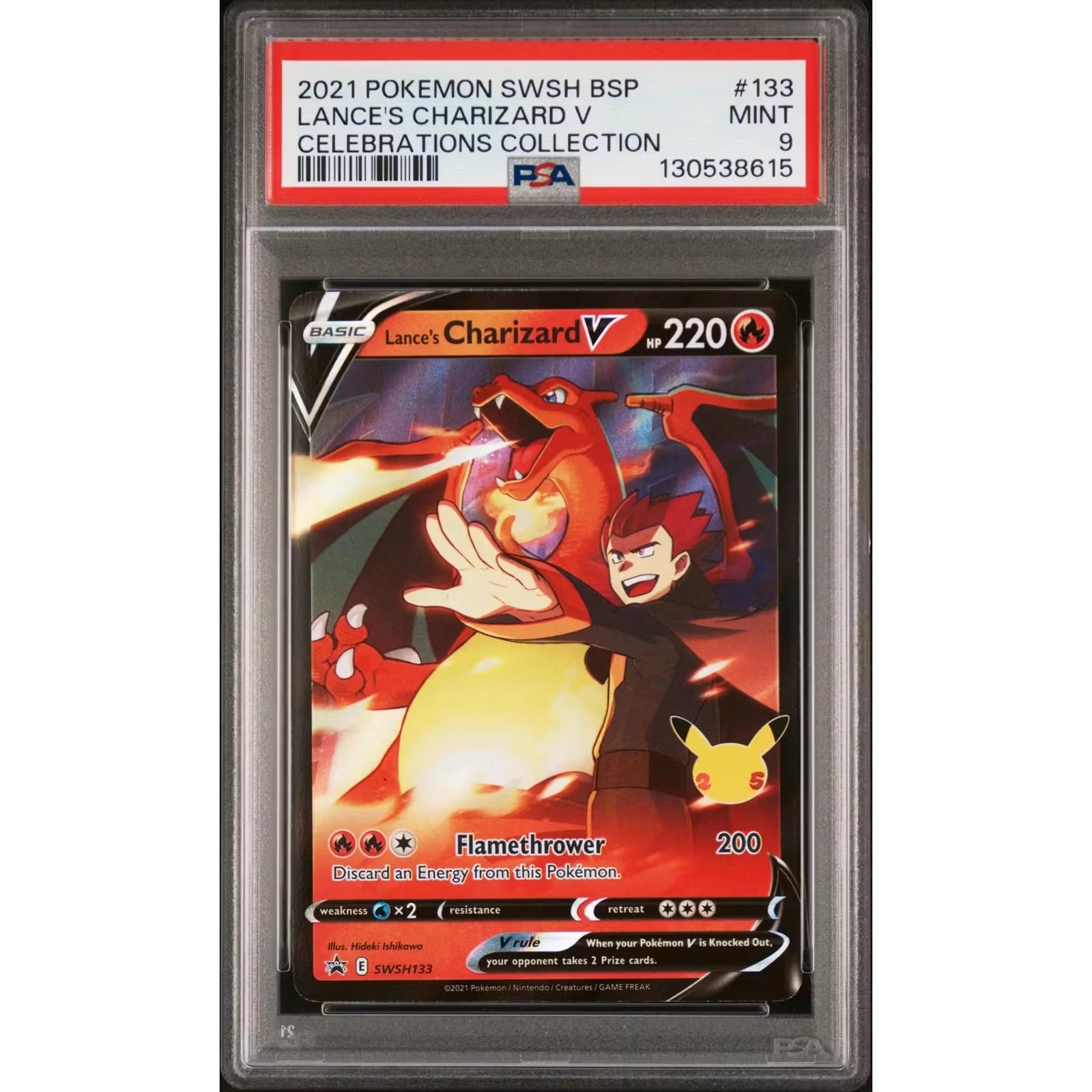 Lance's Charizard V PSA 9 | Pokemon Celebrations SWSH133