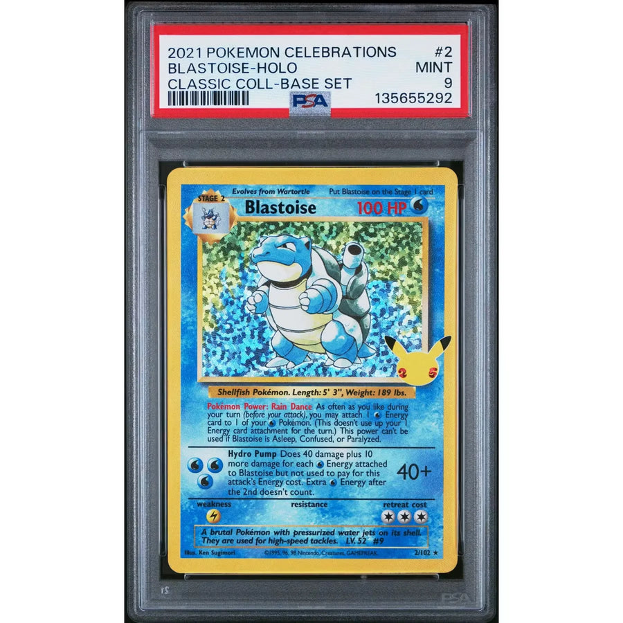 Blastoise 2/102 Pokemon Celebrations Classic Collection | PSA 9