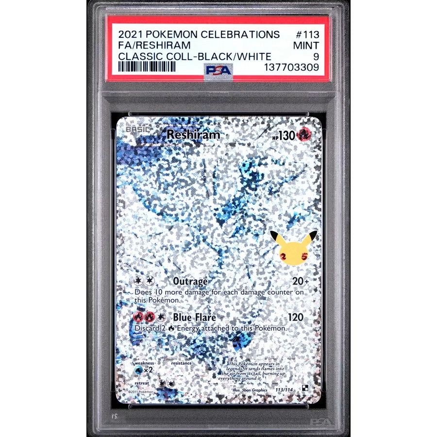 Reshiram 113/114 Pokemon Celebrations Classic Collection | PSA 9