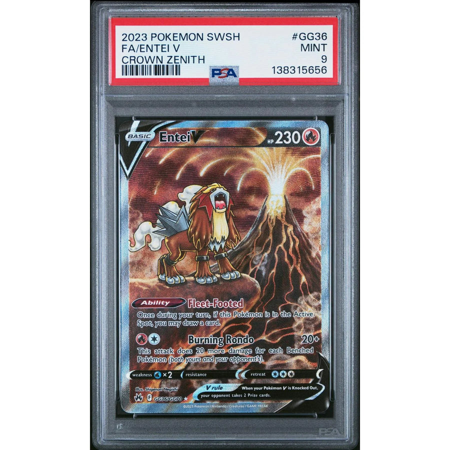 Pokemon Crown Zenith Entei V GG36/GG | PSA 9