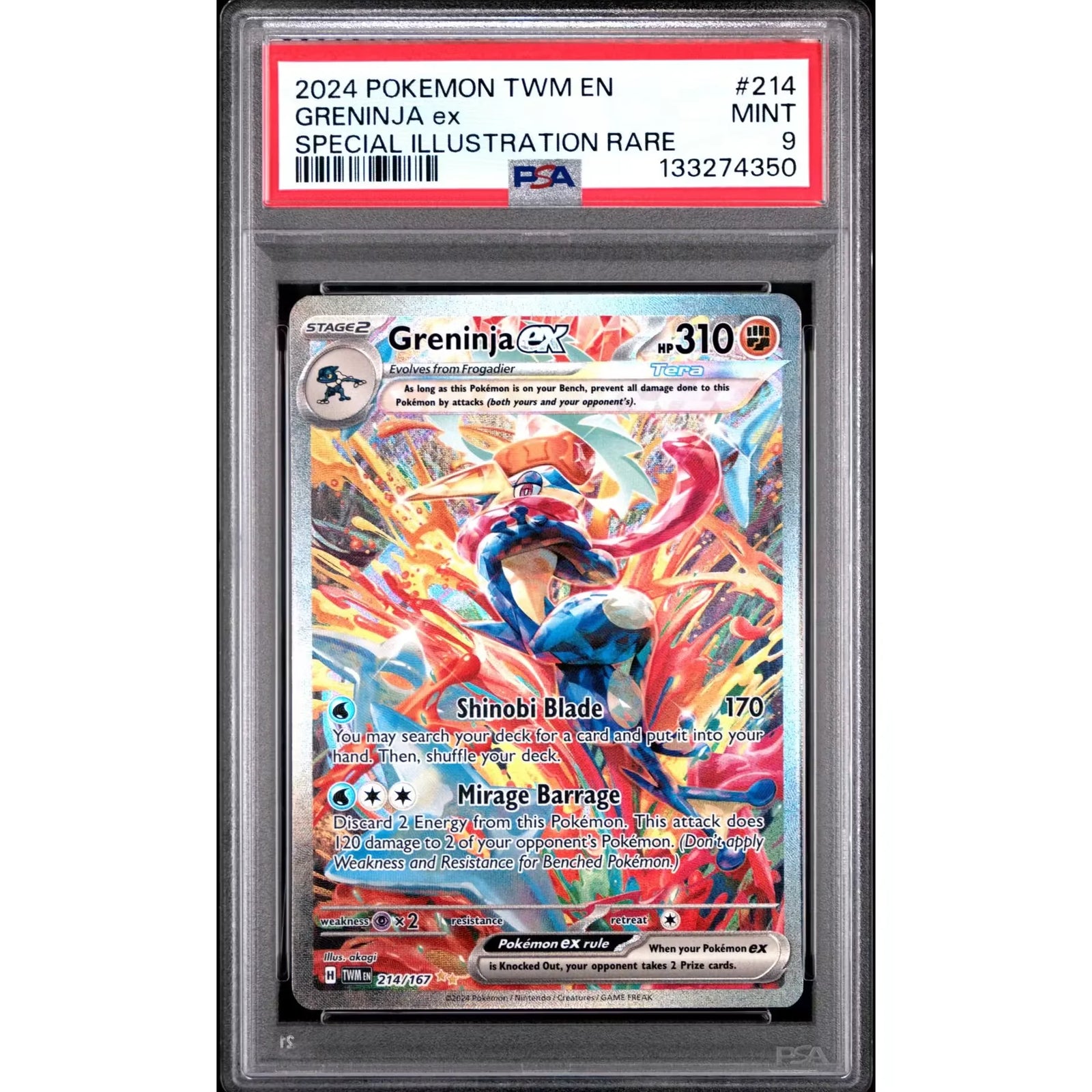 Pokemon Greninja ex 214/167 PSA 9 | Twilight Masquerade