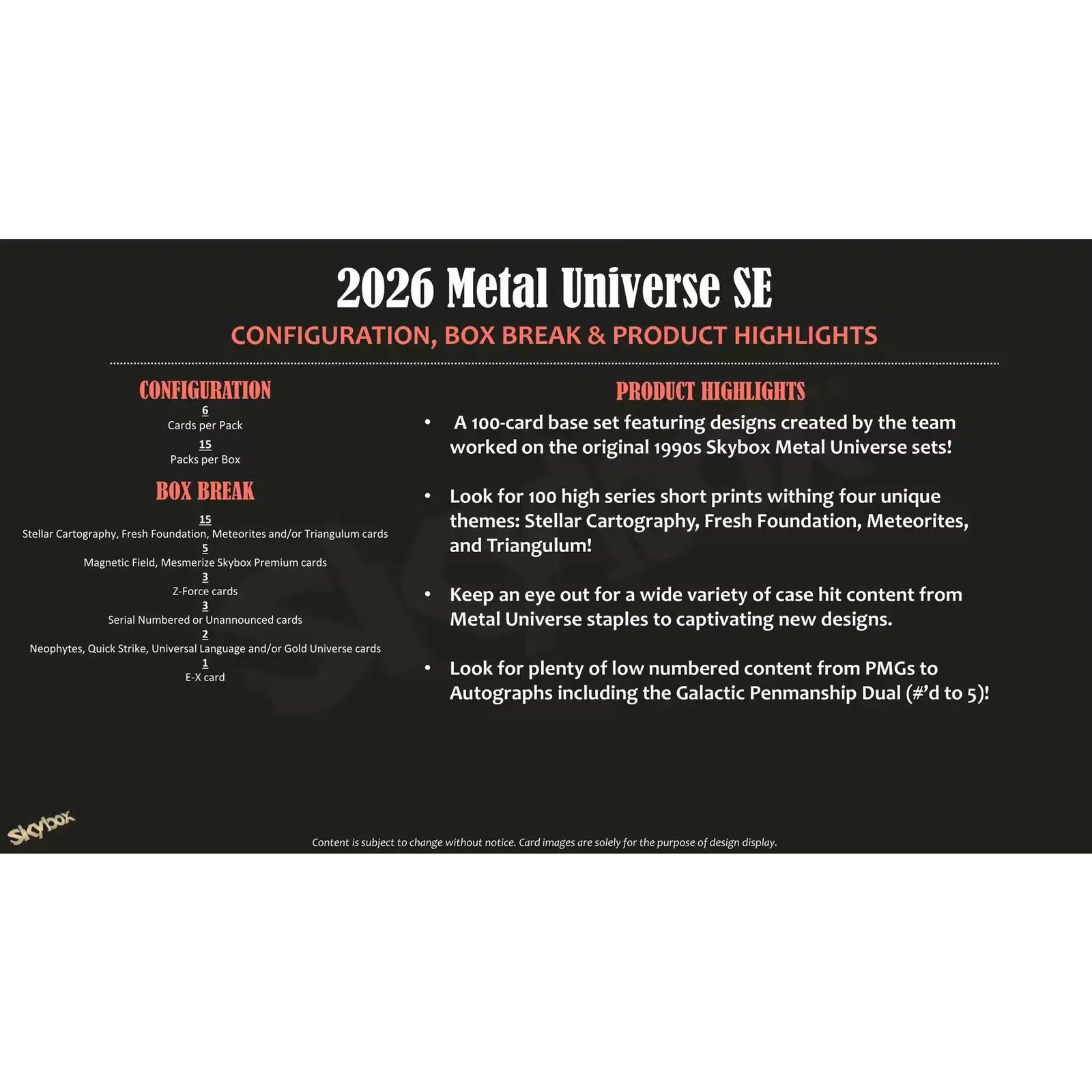 DRAFT - 2026 Upper Deck Metal Universe SE Hobby Box | Presell