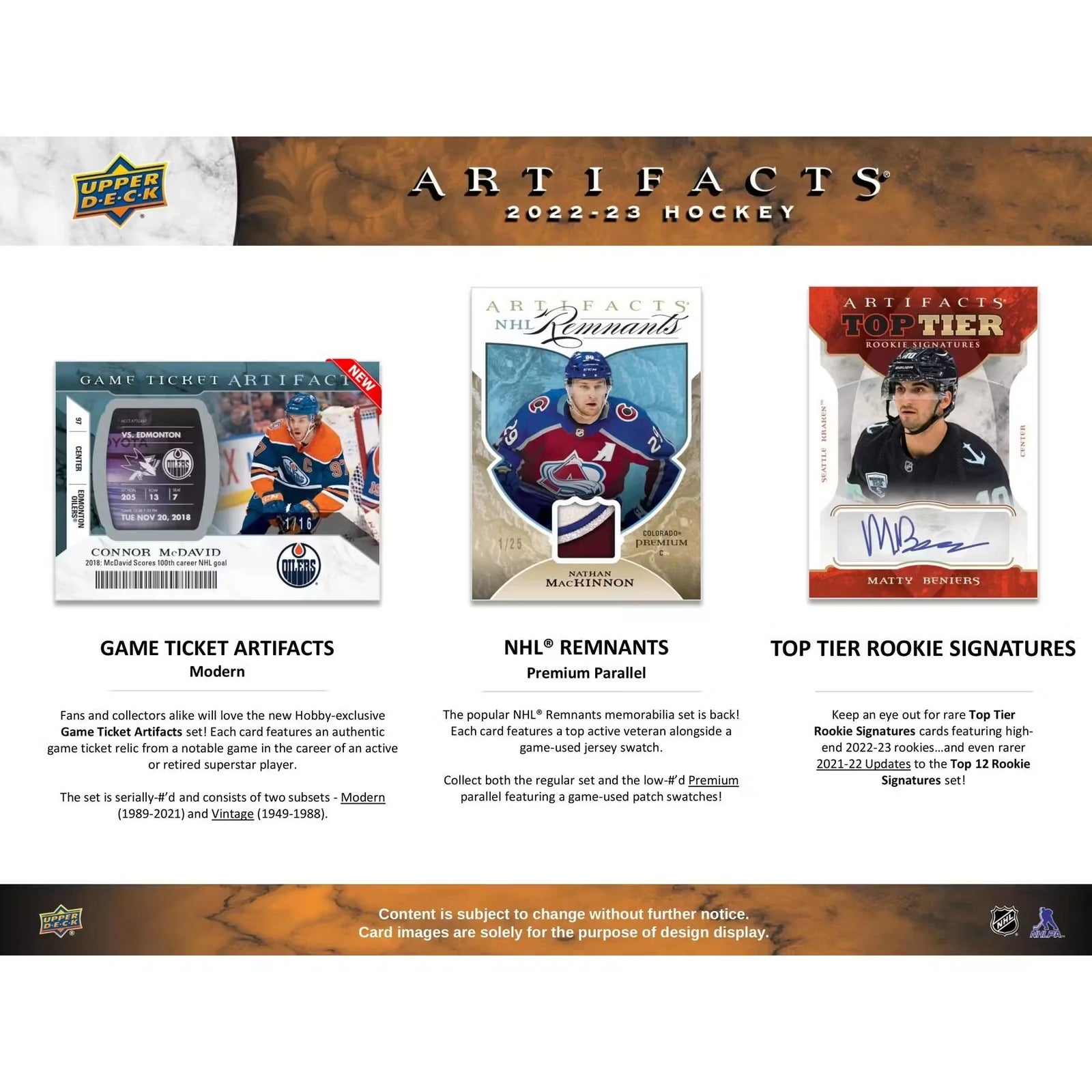 2022-23 Upper Deck Artifacts Hockey Hobby Box (Ships Sealed Only)