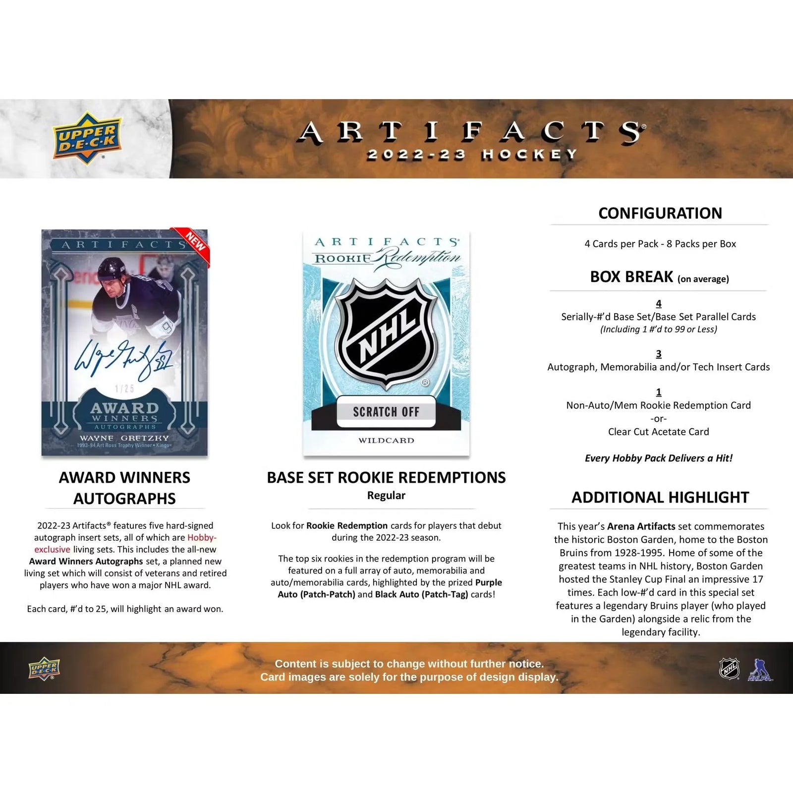 2022-23 Upper Deck Artifacts Hockey Hobby Box (Ships Sealed Only)