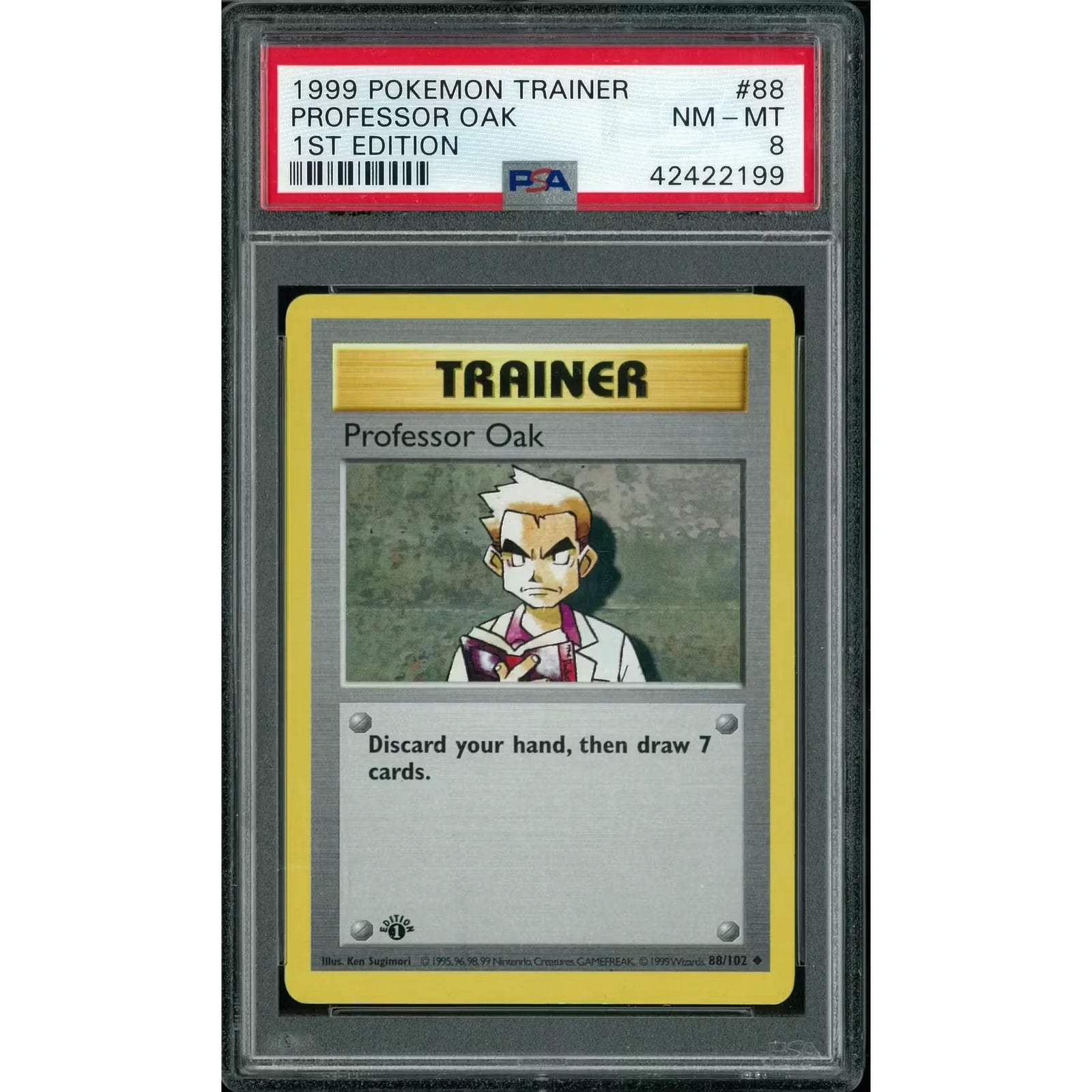 Pokemon Base Set 1st Edition Shadowless Professor Oak 88/102 | PSA 8