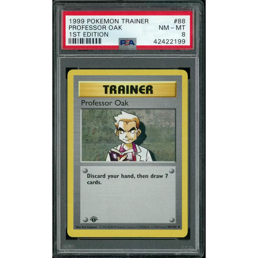 Pokemon Base Set 1st Edition Shadowless Professor Oak 88/102 | PSA 8