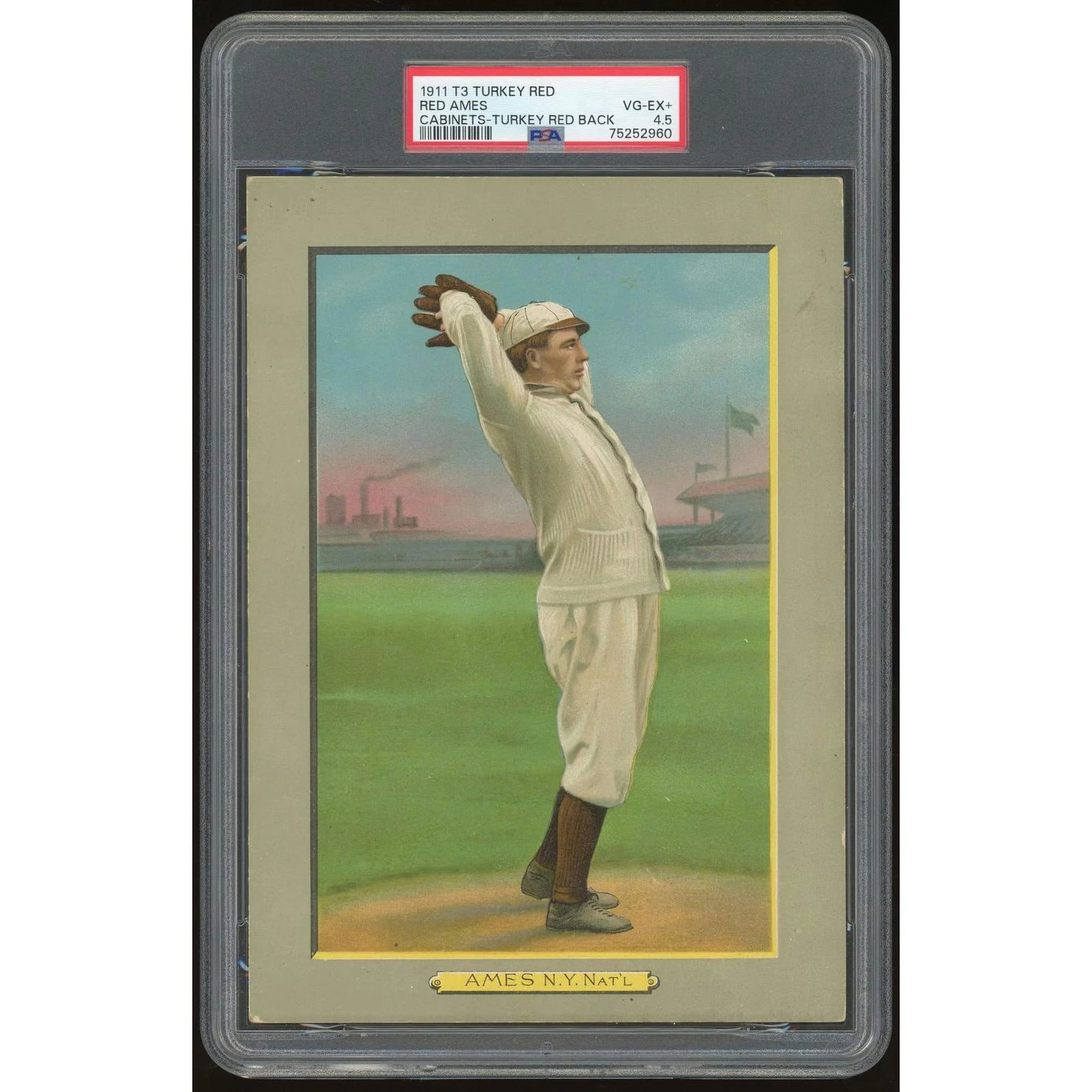 1910-11 T3 Turkey Red #77 Red Ames | PSA 4.5 Graded