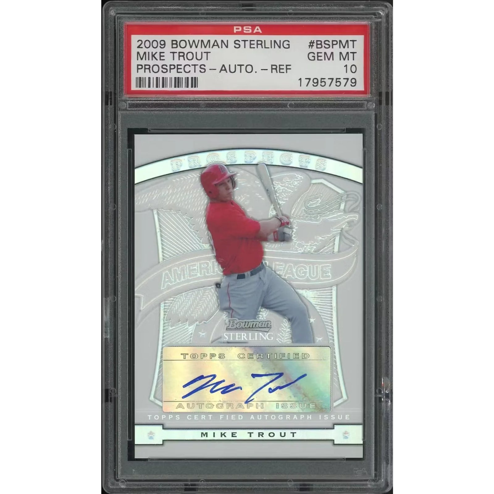 Mike Trout 2009 Bowman Sterling Refractor Rookie Auto | PSA 10 Gem Mint #139/199