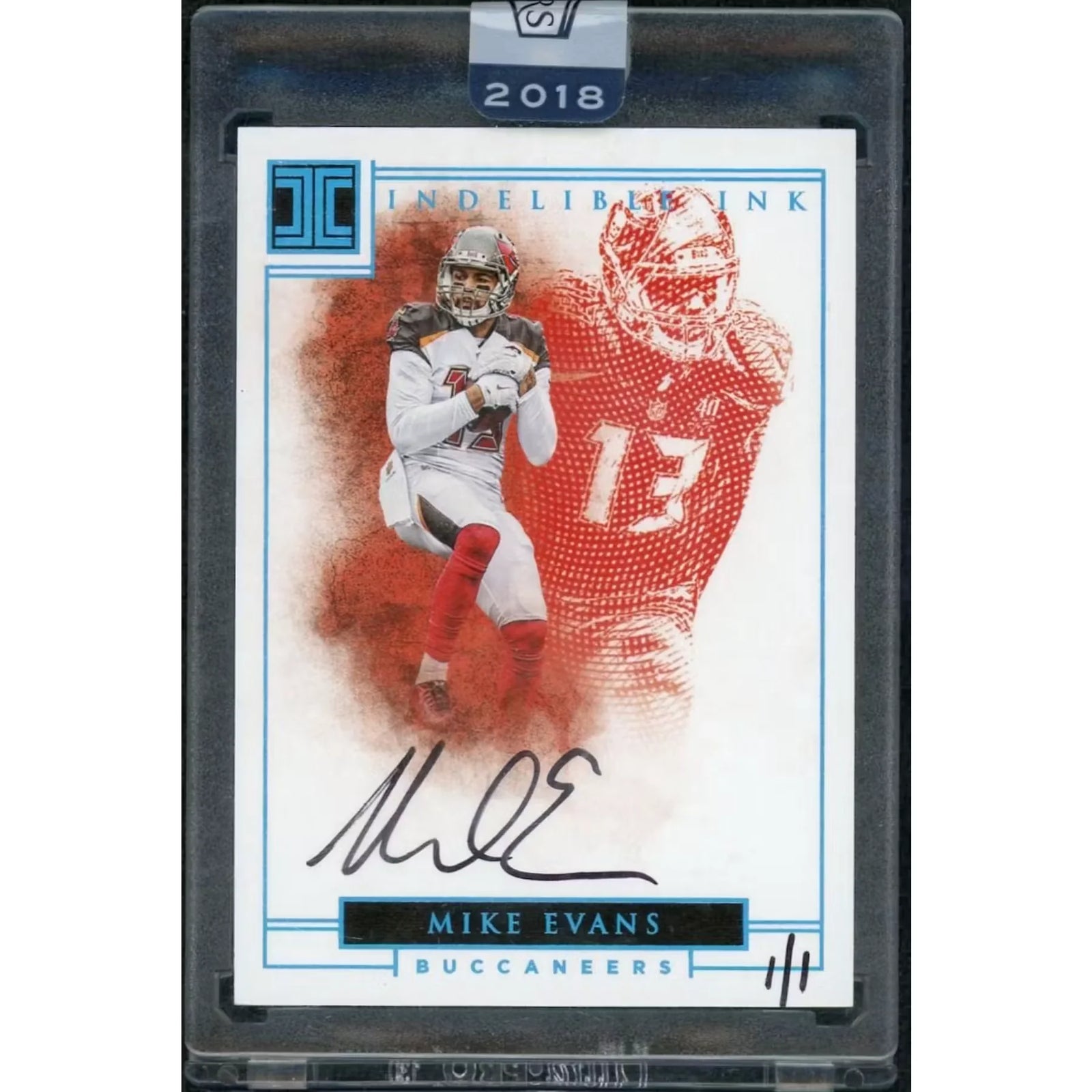 Mike Evans Signed 2018 Panini Honors Card | 2016 Impeccable Indelible Ink Auto 1/1